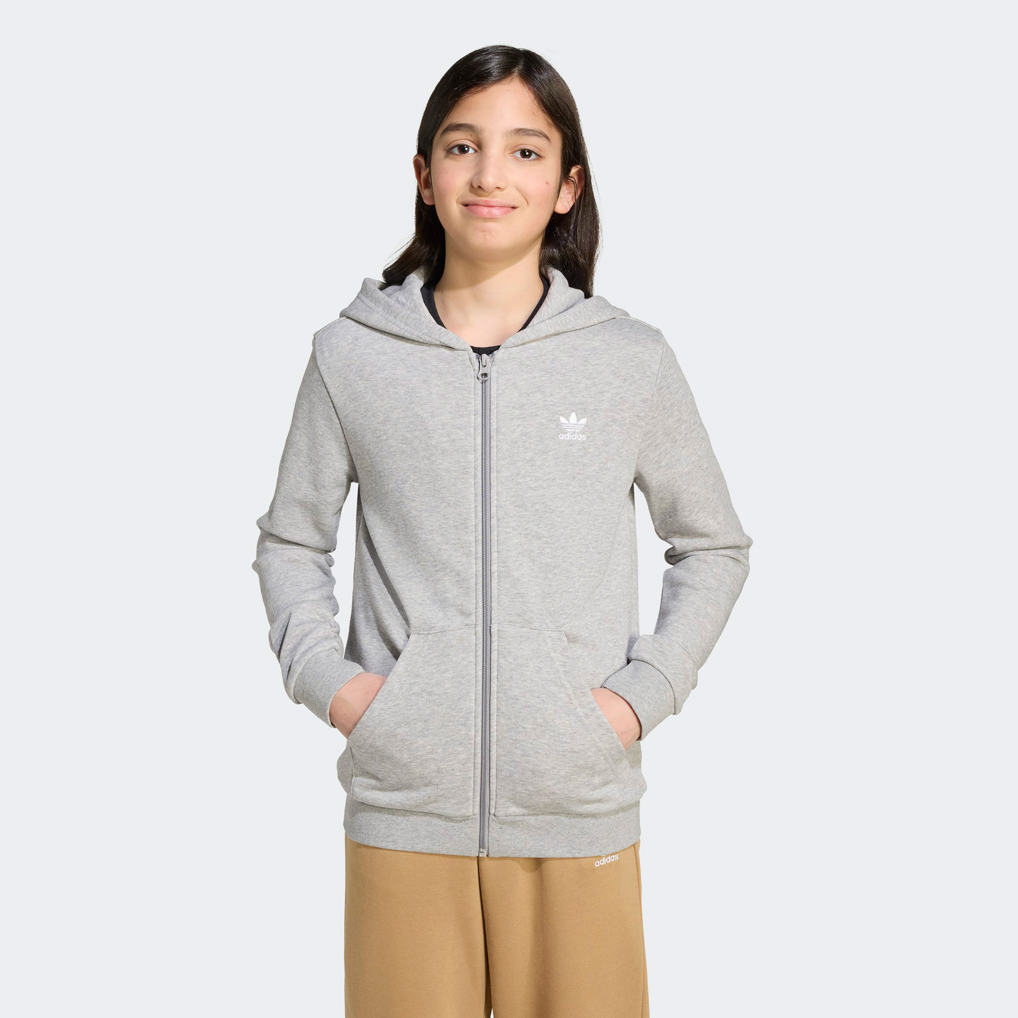 adidas Full Zip Çocuk Gri Sweatshirt