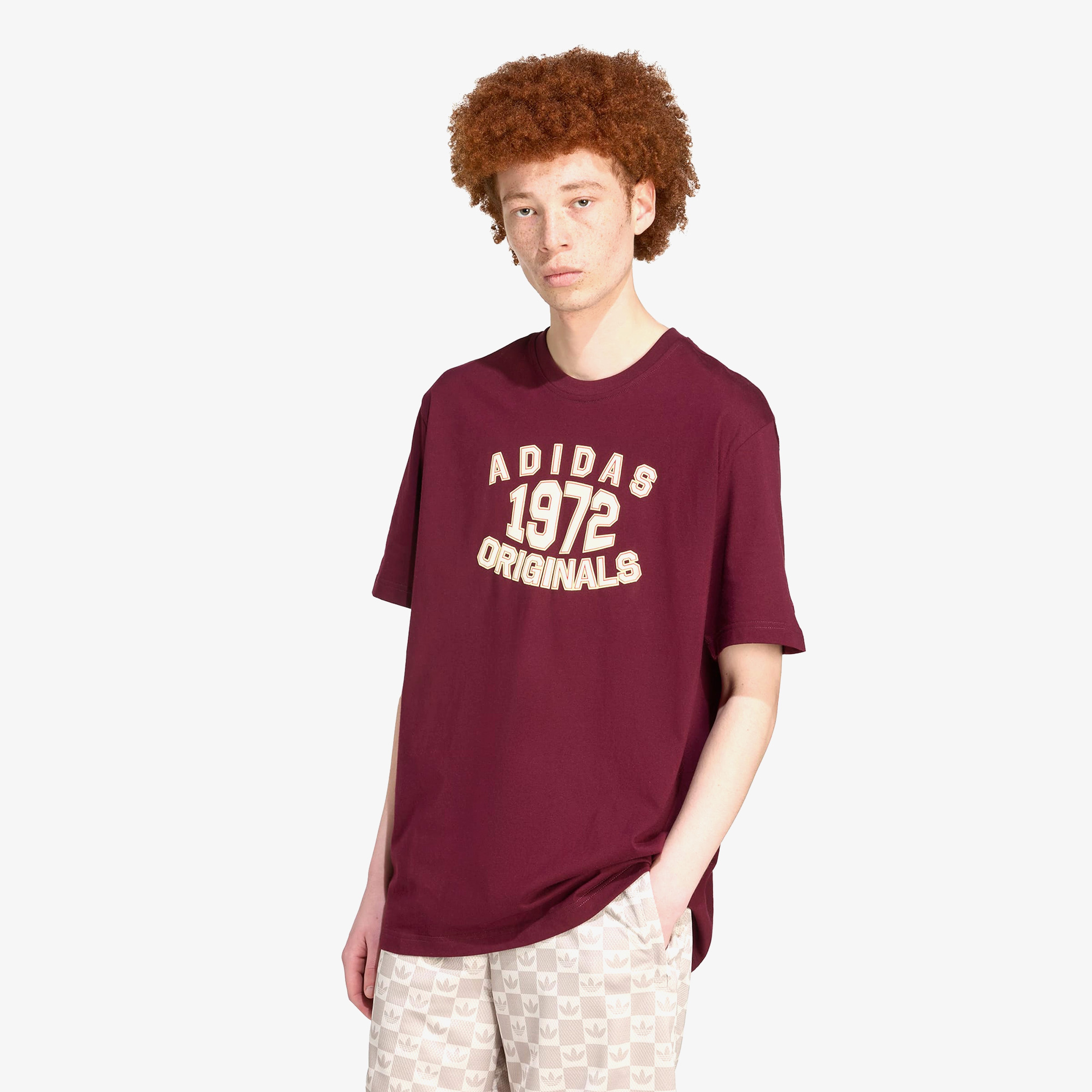 adidas Graphic Loose Fit Erkek Bordo T-Shirt