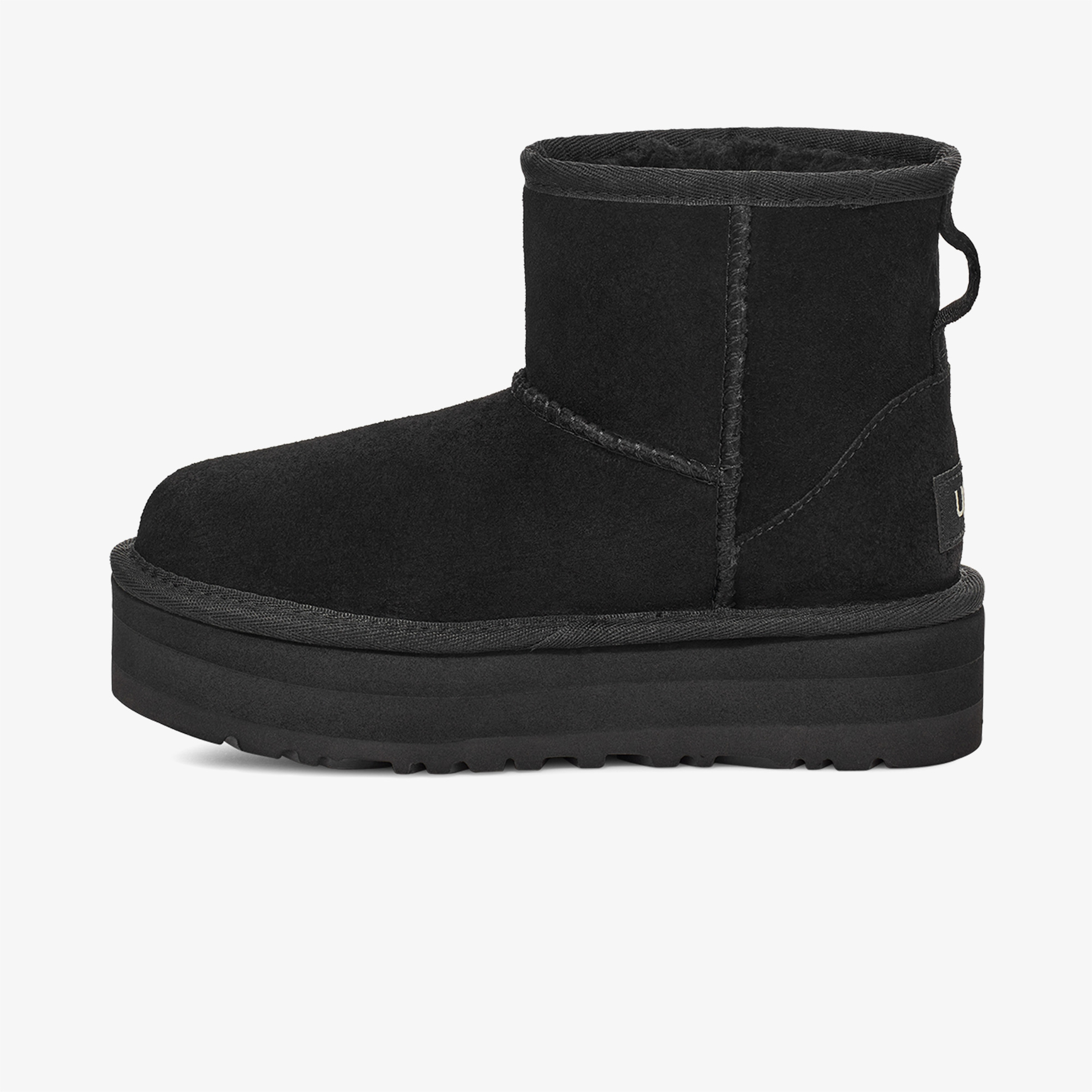 UGG Australia Classic Mini Platform Genç Çocuk Siyah Bot