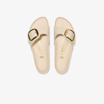 Birkenstock Madrid Big Buckle Nl High Shine Kadın Krem Terlik