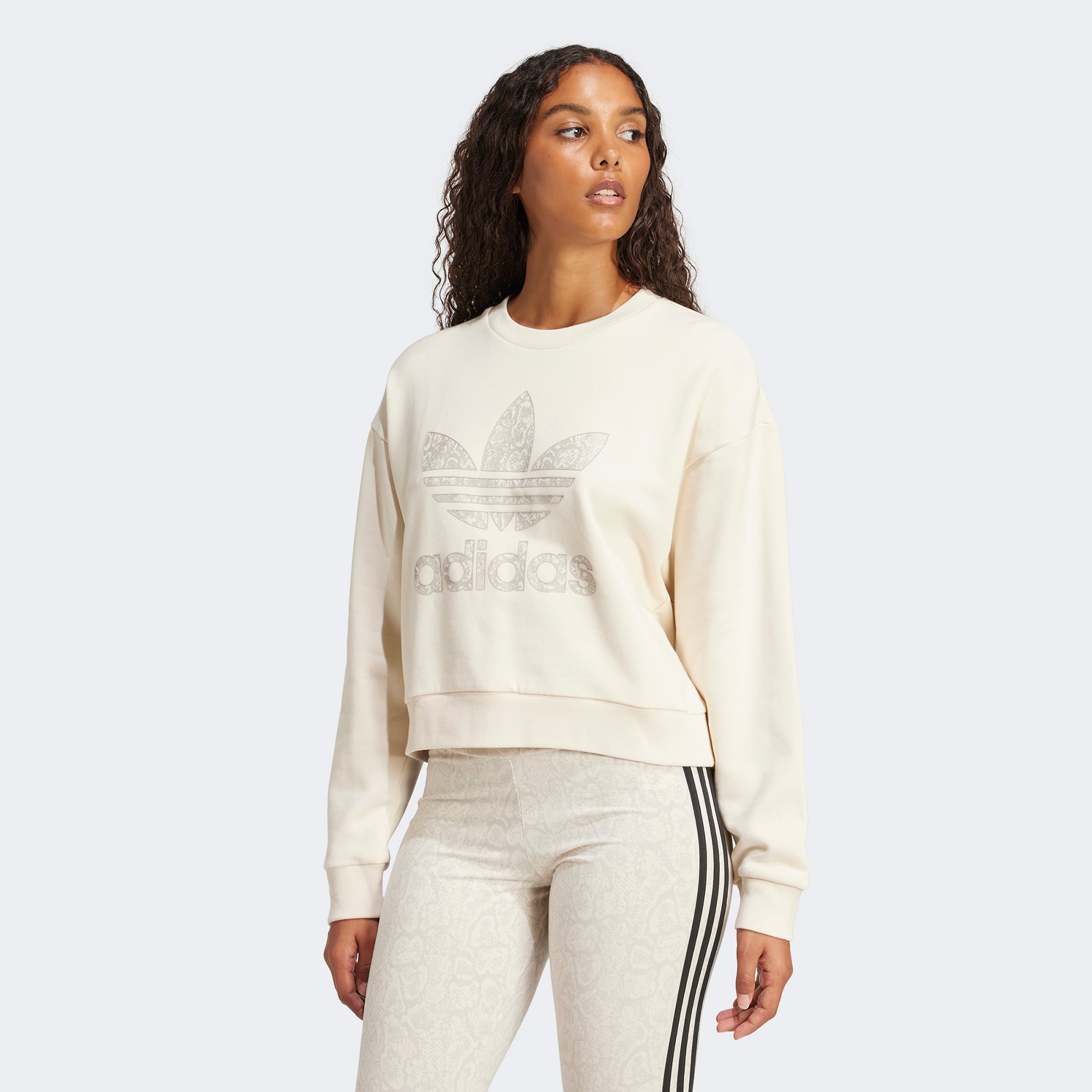 adidas Snake Crew Kadın Beyaz Sweatshirt