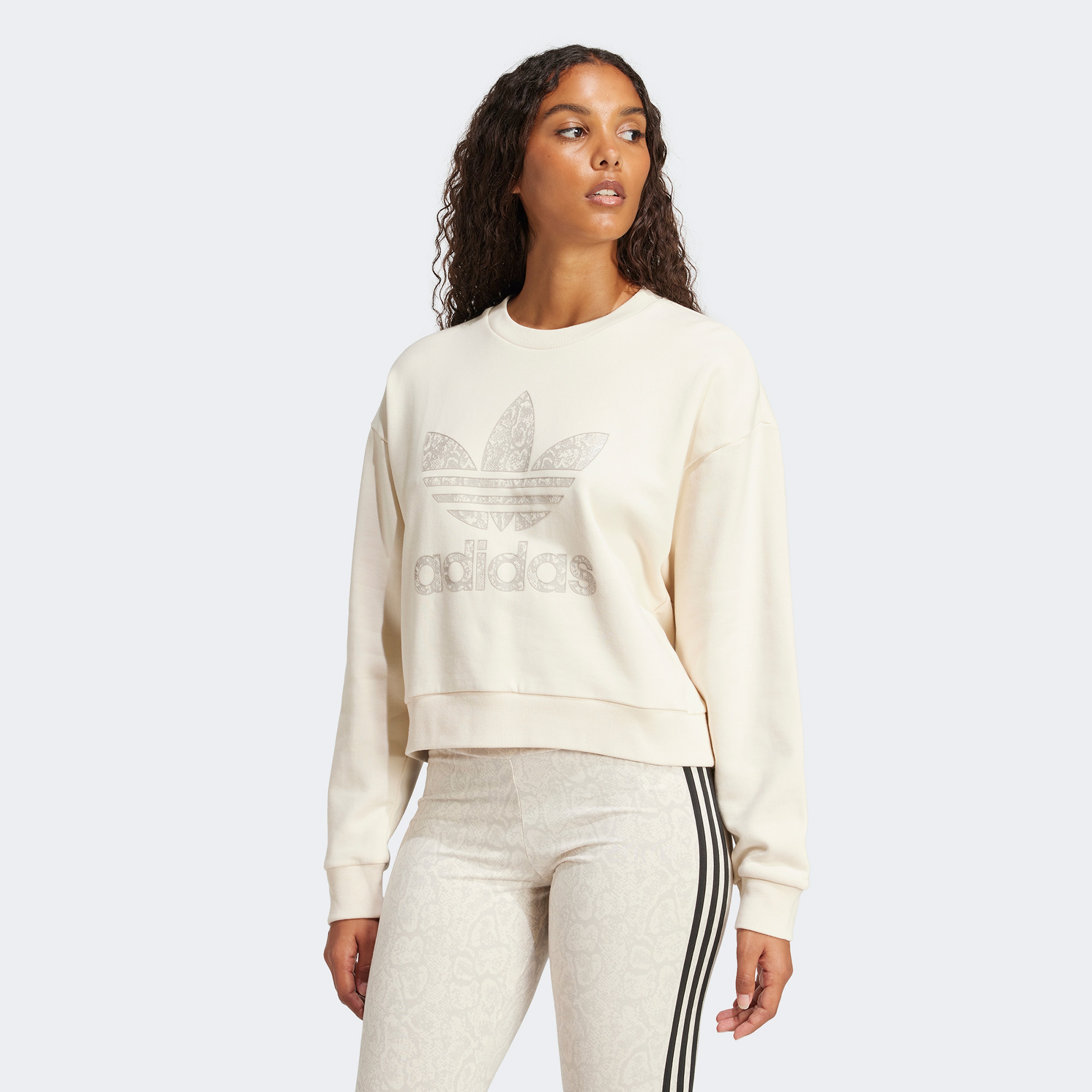 adidas Snake Crew Kadın Beyaz Sweatshirt