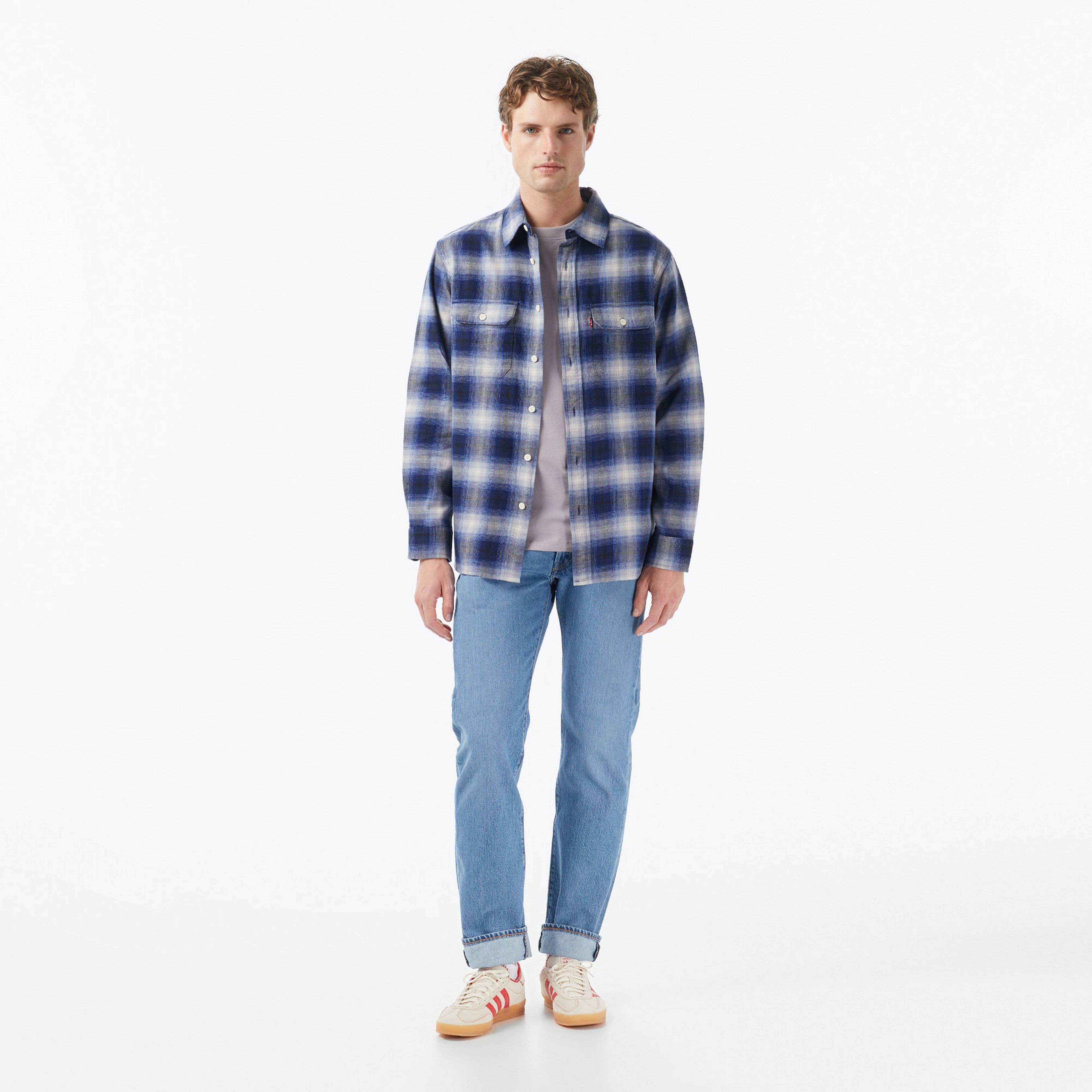 Levi's Classic Worker Jericho Plaid Depths Erkek Mavi Gömlek