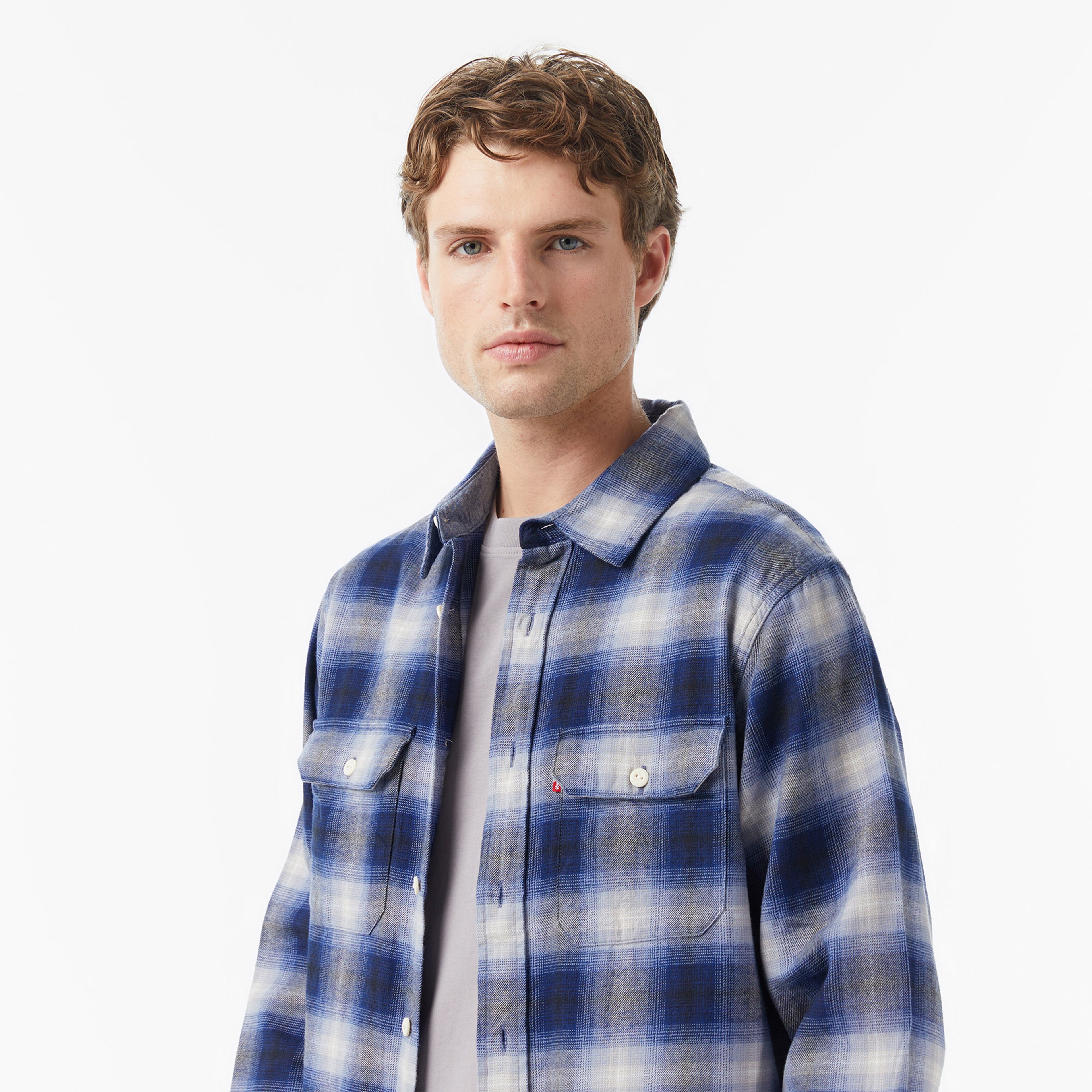 Levi's Classic Worker Jericho Plaid Depths Erkek Mavi Gömlek