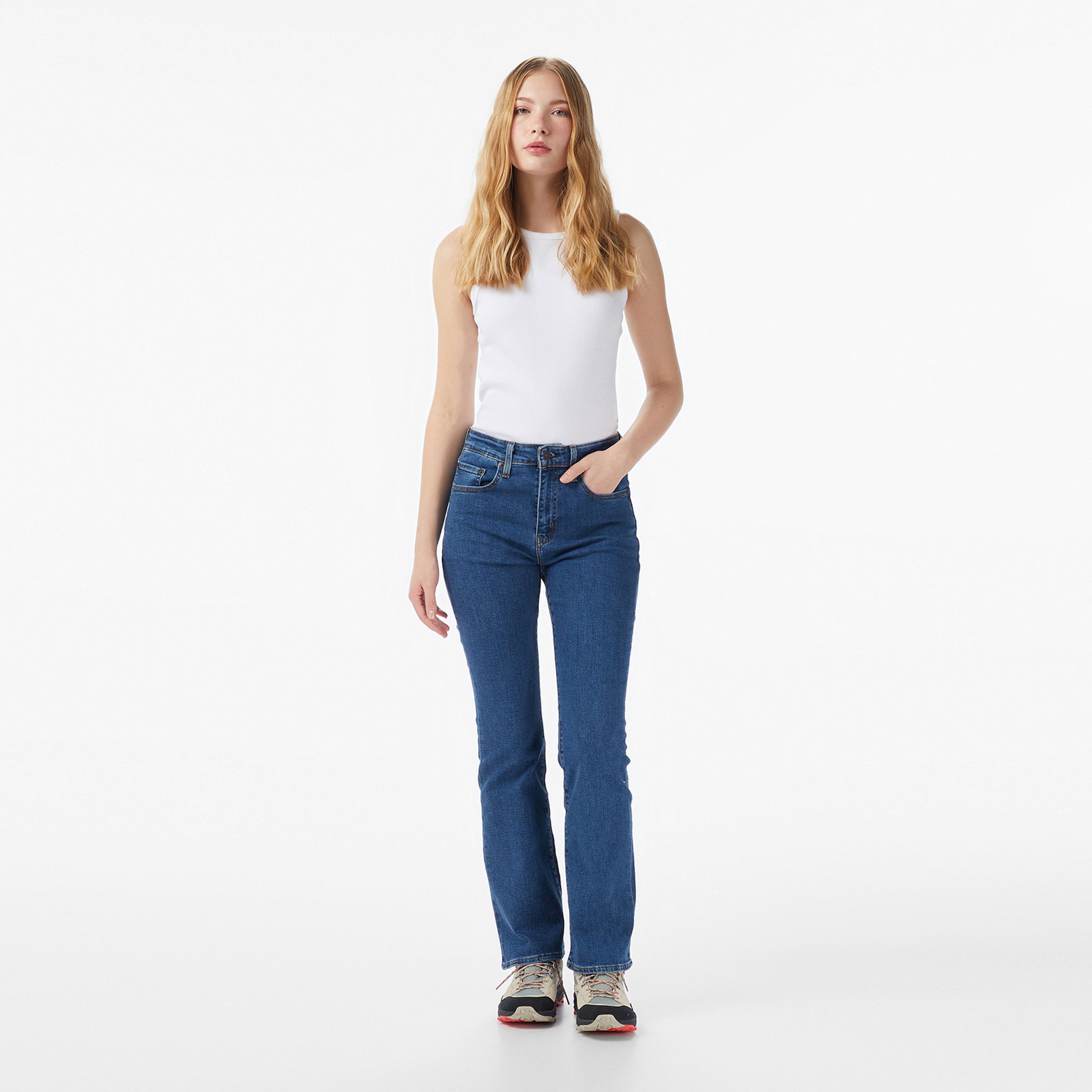 Levi's 725 High Rise Bootcut Triangle Exploration Kadın Mavi Jean