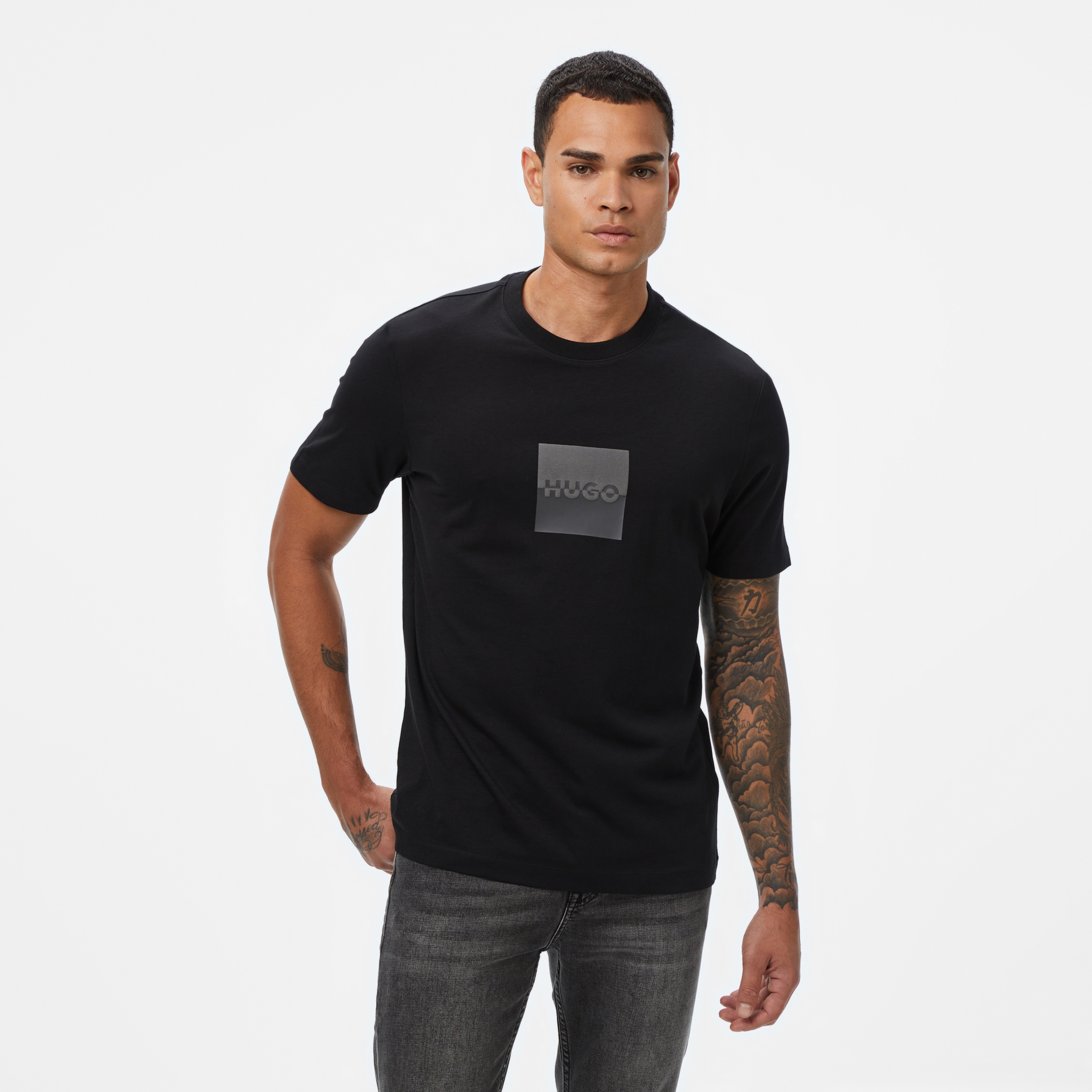 Hugo Dusplit Erkek Siyah T-Shirt