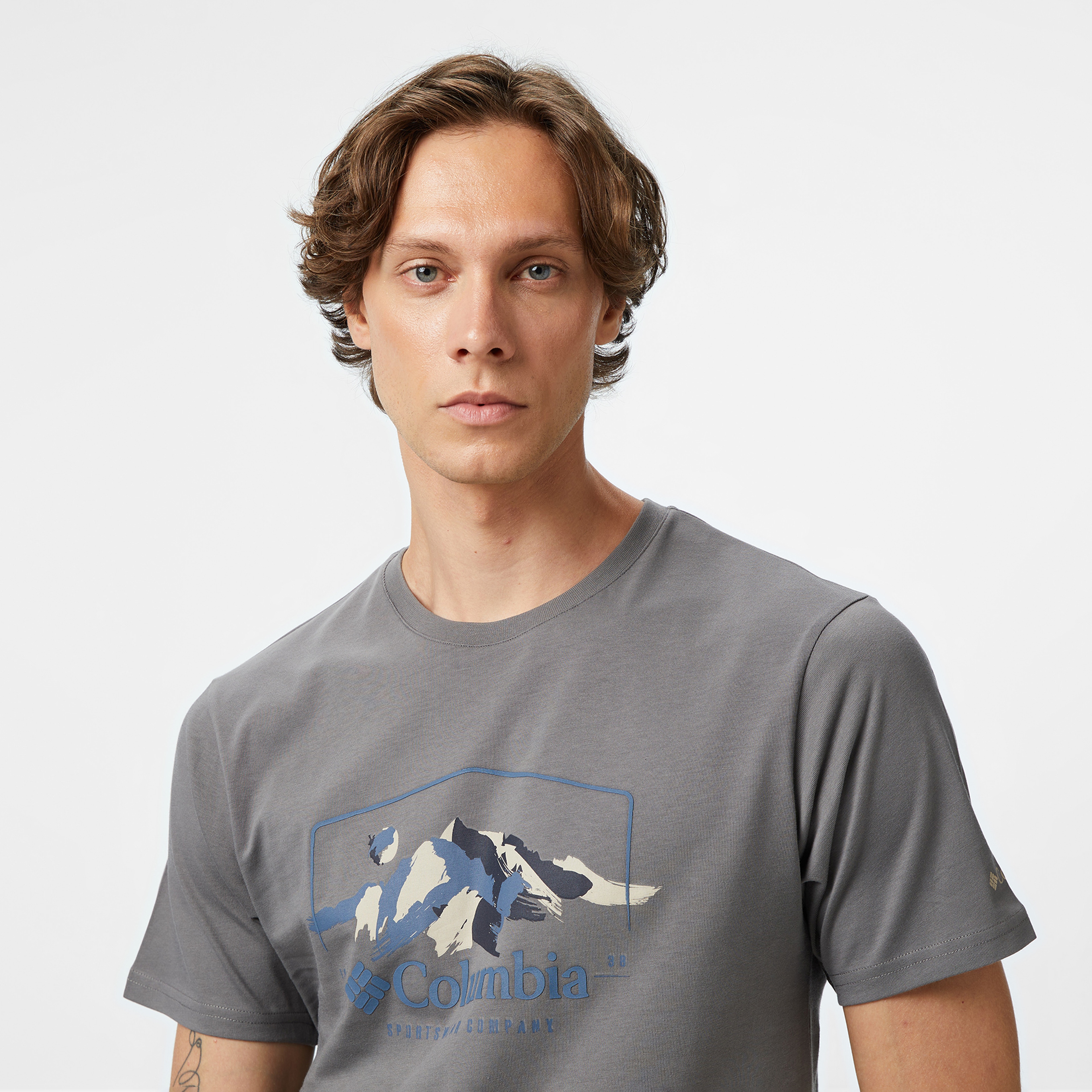 Columbia Csc M Brush With Nature Erkek Gri T-Shirt