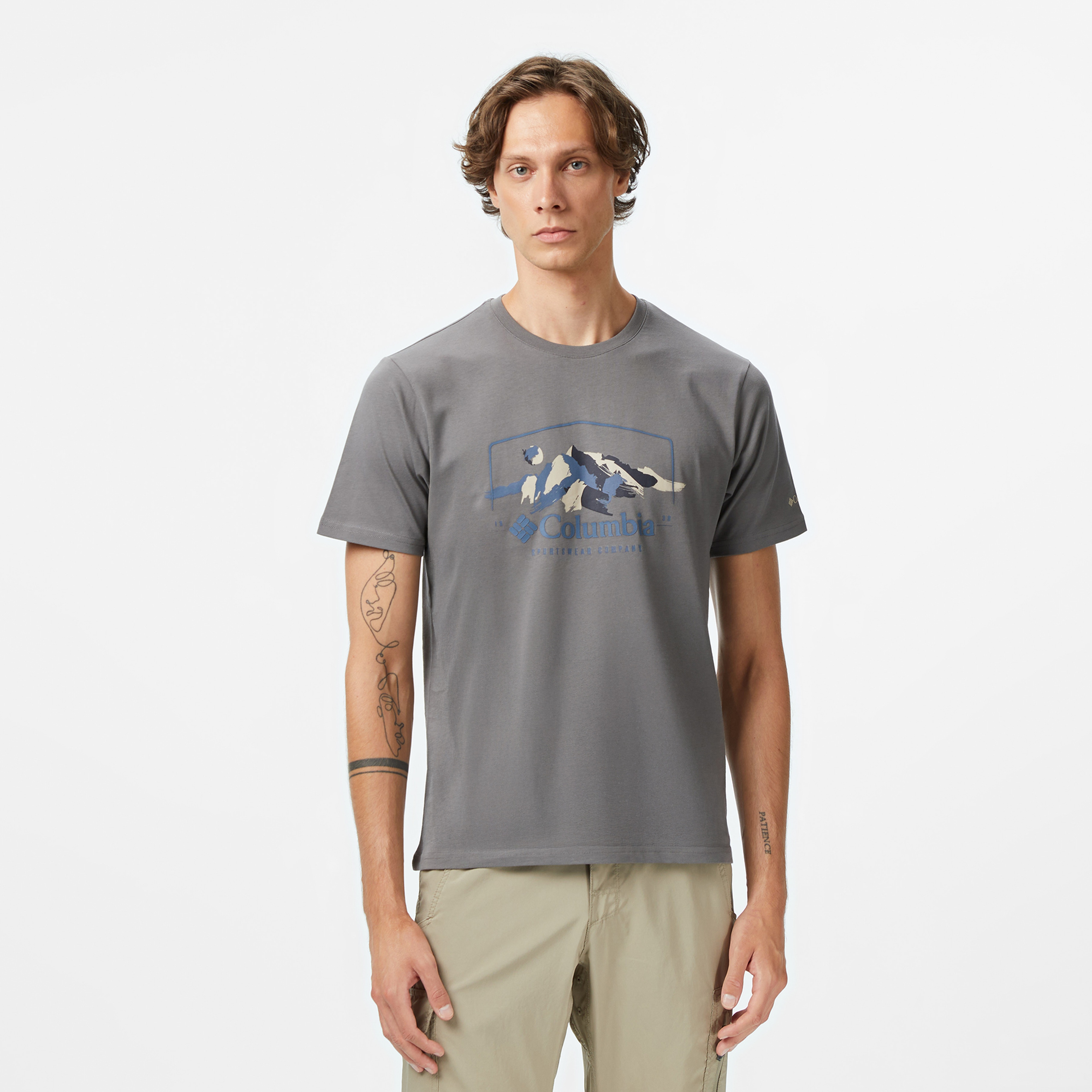 Columbia Csc M Brush With Nature Erkek Gri T-Shirt