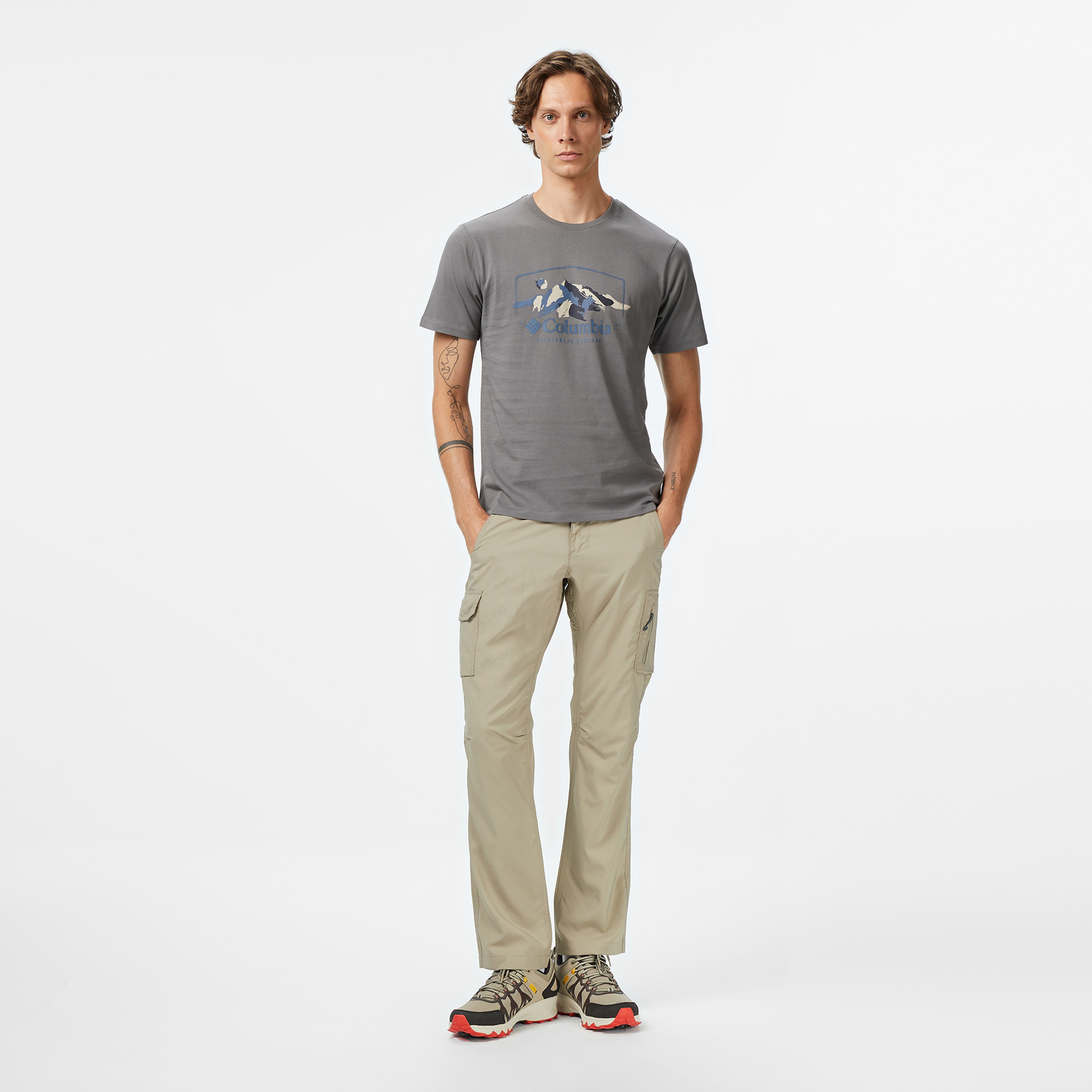 Columbia Csc M Brush With Nature Erkek Gri T-Shirt