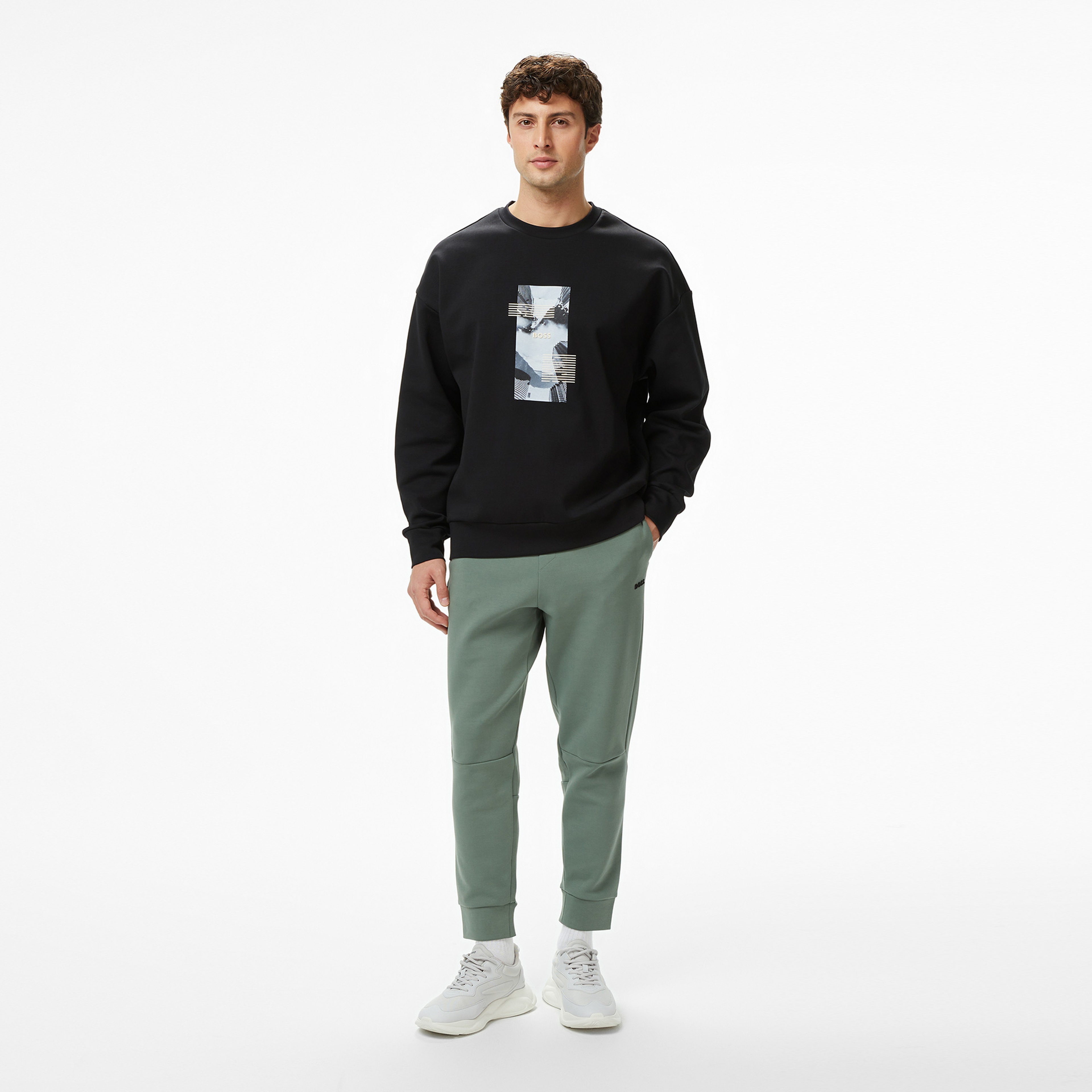 Boss Stenson Zone Erkek Siyah Sweatshirt