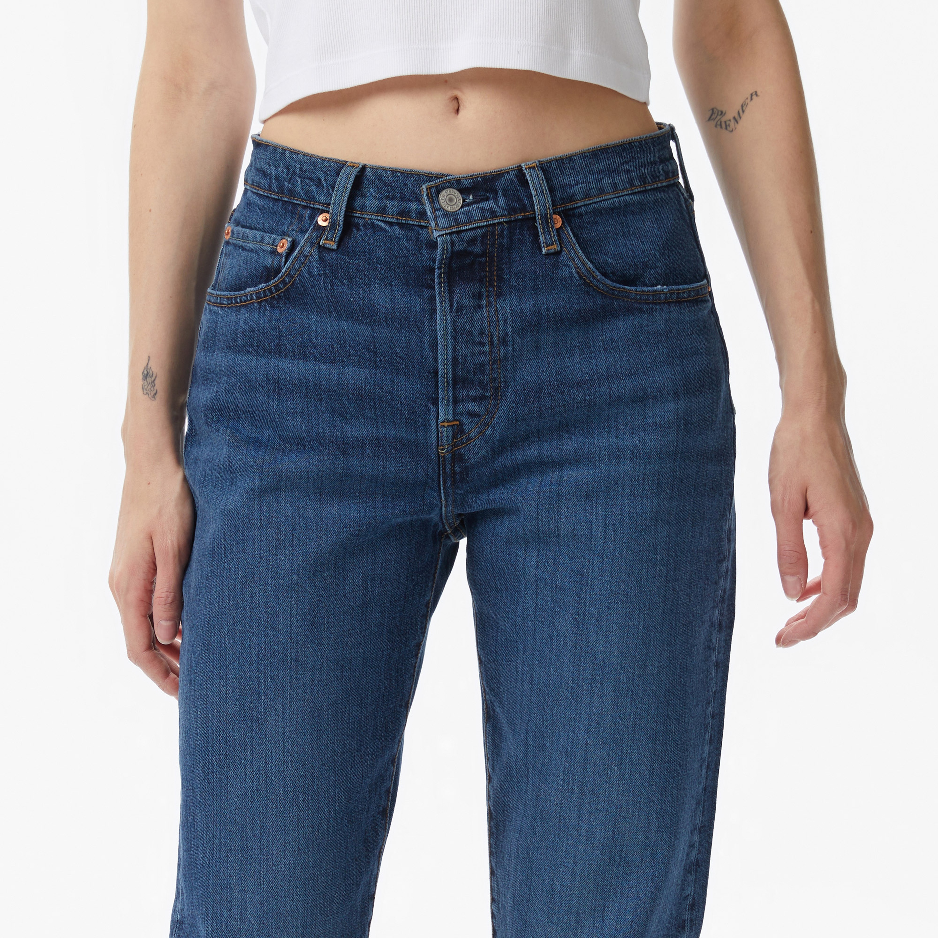 Levi's 501 Crop Local Salsa Kadın Koyu Mavi Jean