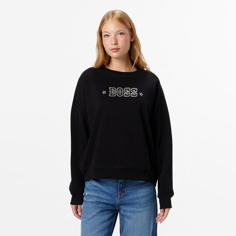 Boss Eland Kadın Siyah Sweatshirt