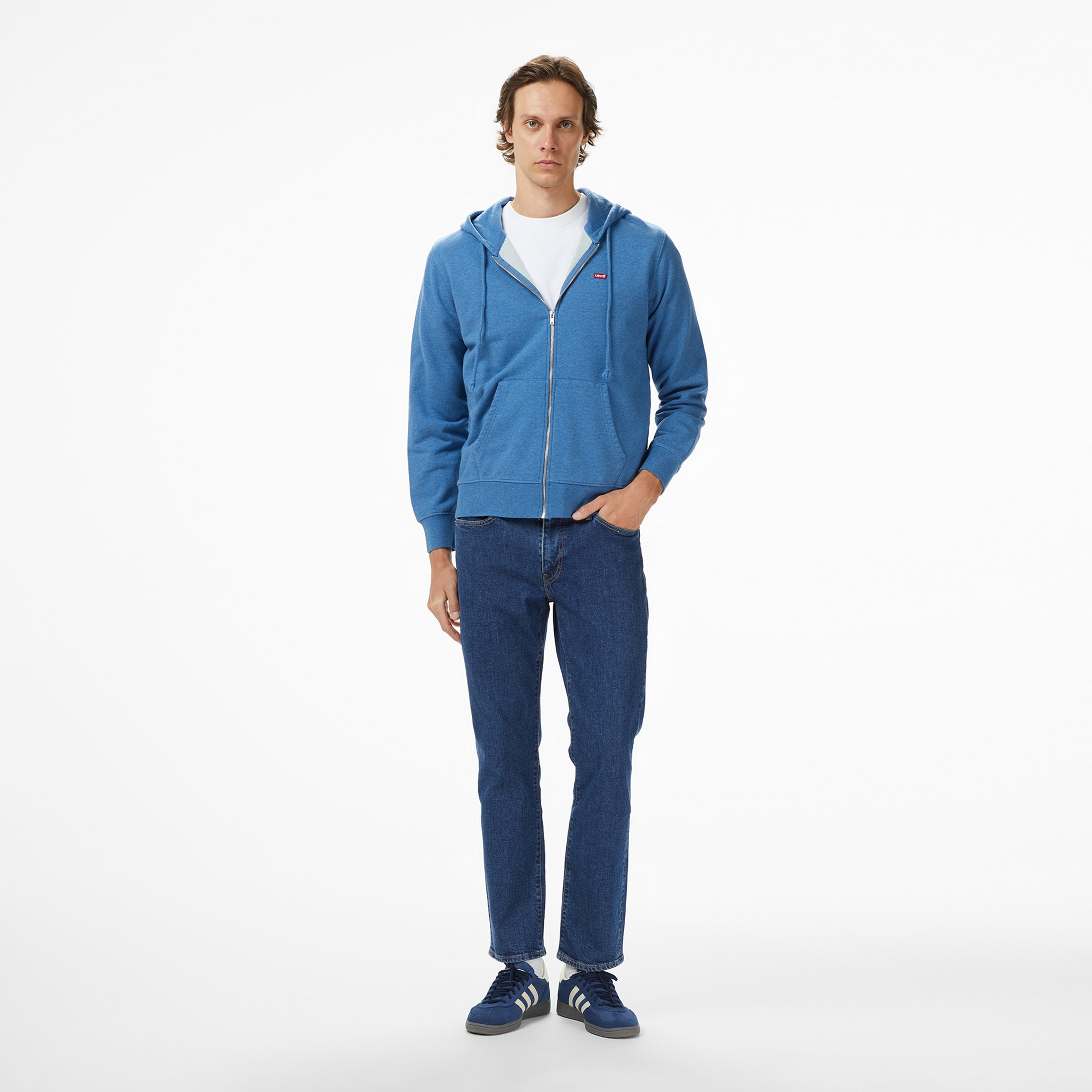 Levi's New Original Zip Up Erkek Mavi Sweatshirt