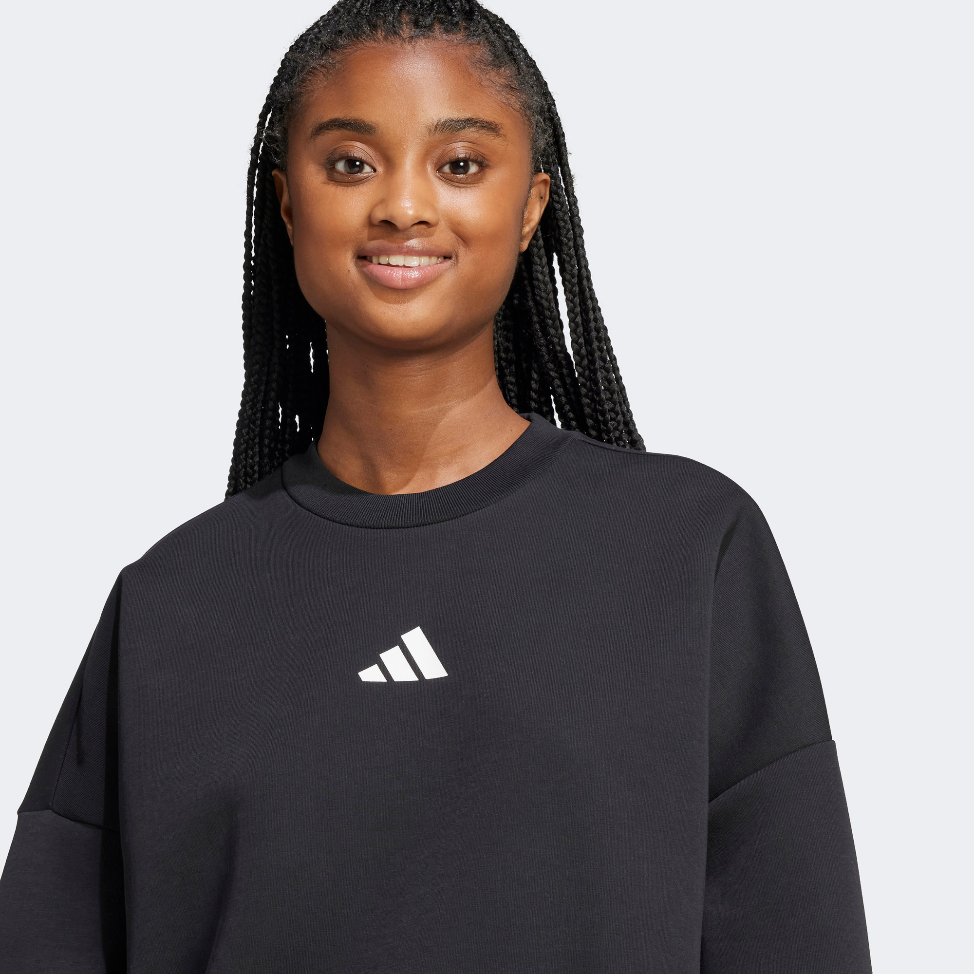 adidas Future Icon 3-Stripes Kadın Siyah Sweatshirt