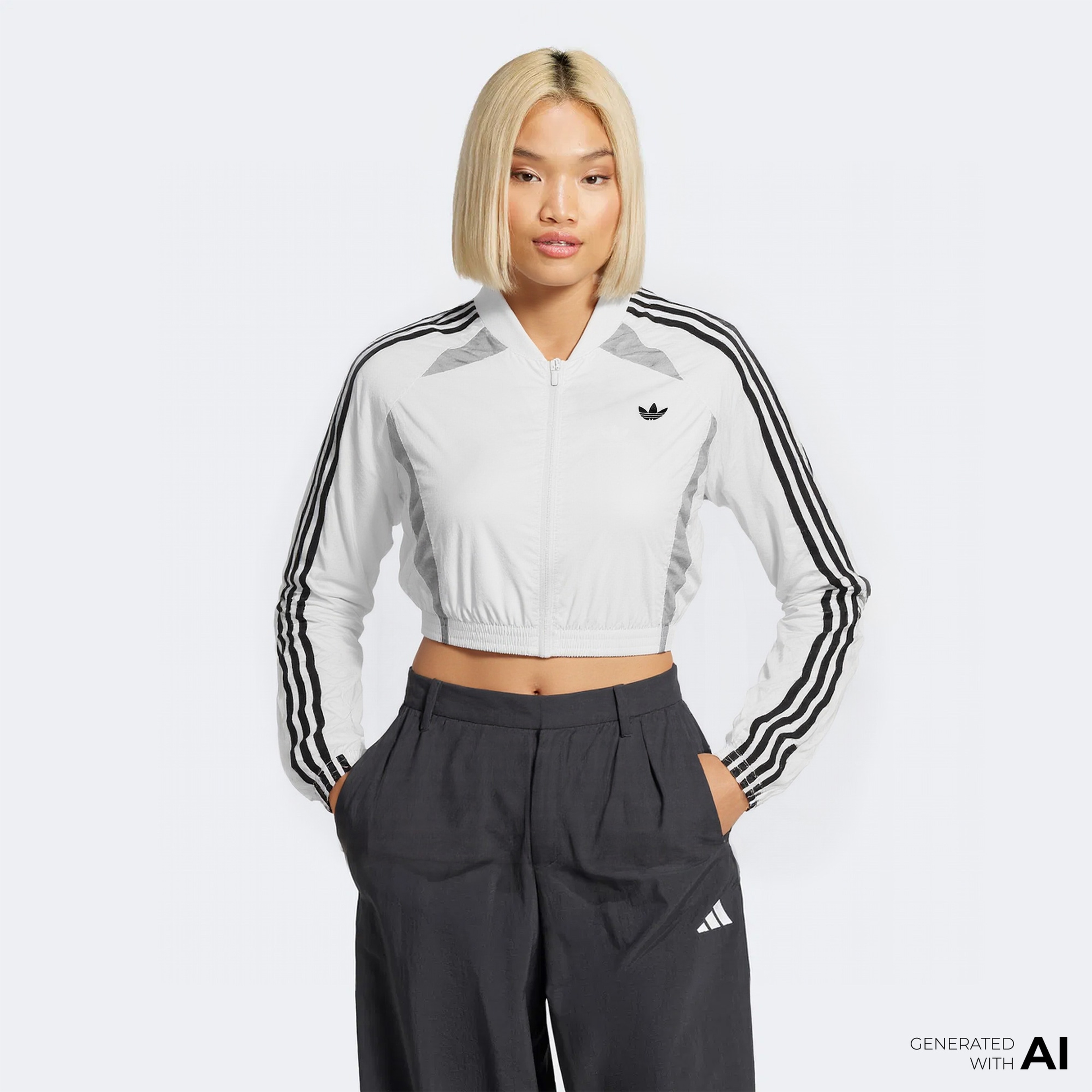 adidas Adicolor Teamgeist Kadın Beyaz Eşofman Üstü