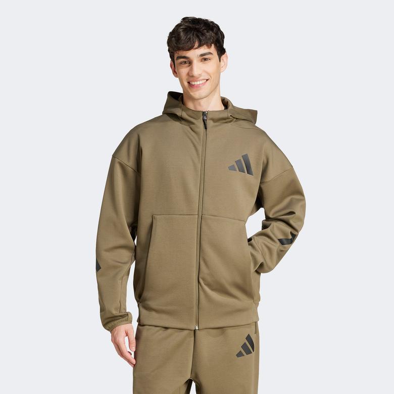 adidas Z.N.E. Full Zip Erkek Yeşil Eşofman Üstü