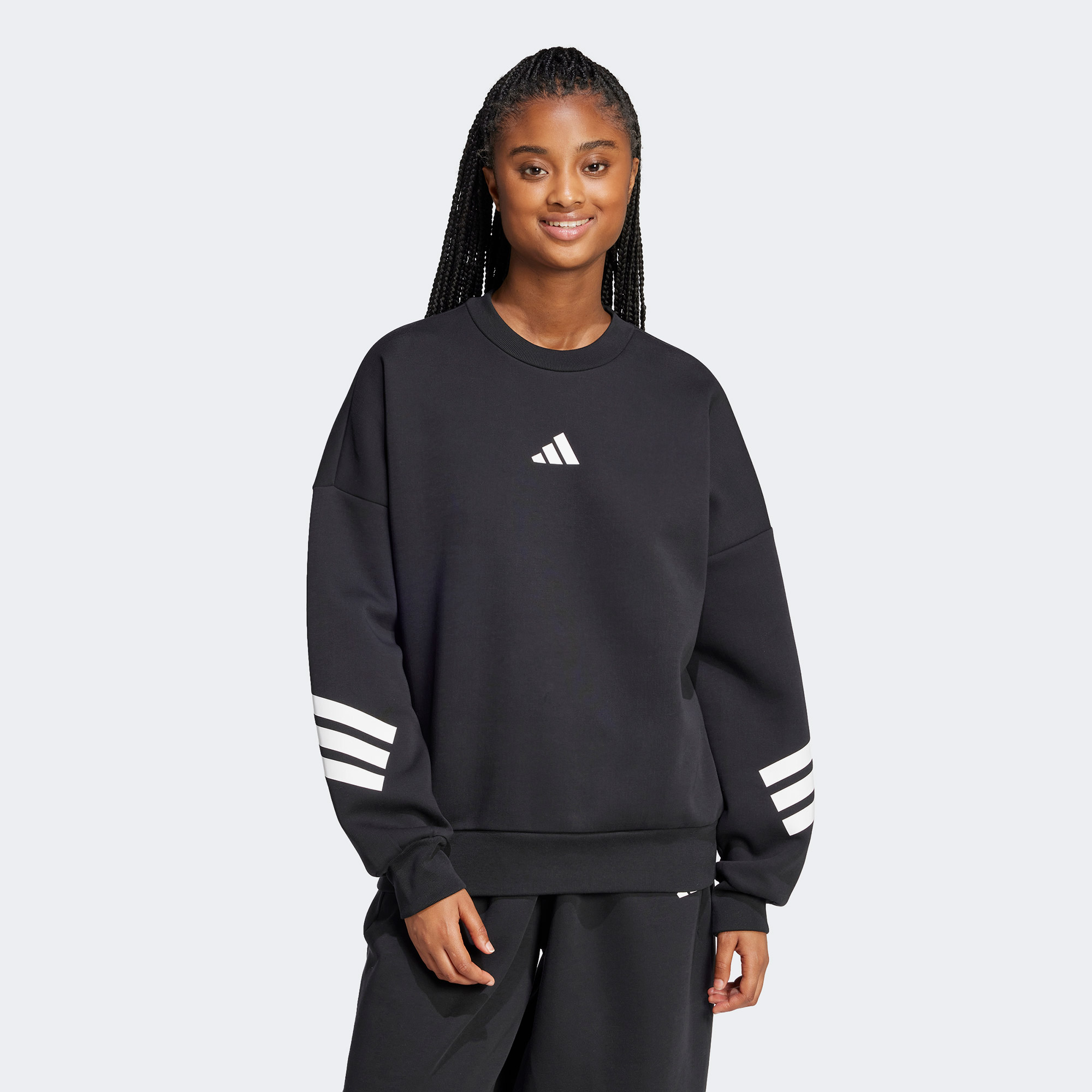 adidas Future Icon 3-Stripes Kadın Siyah Sweatshirt