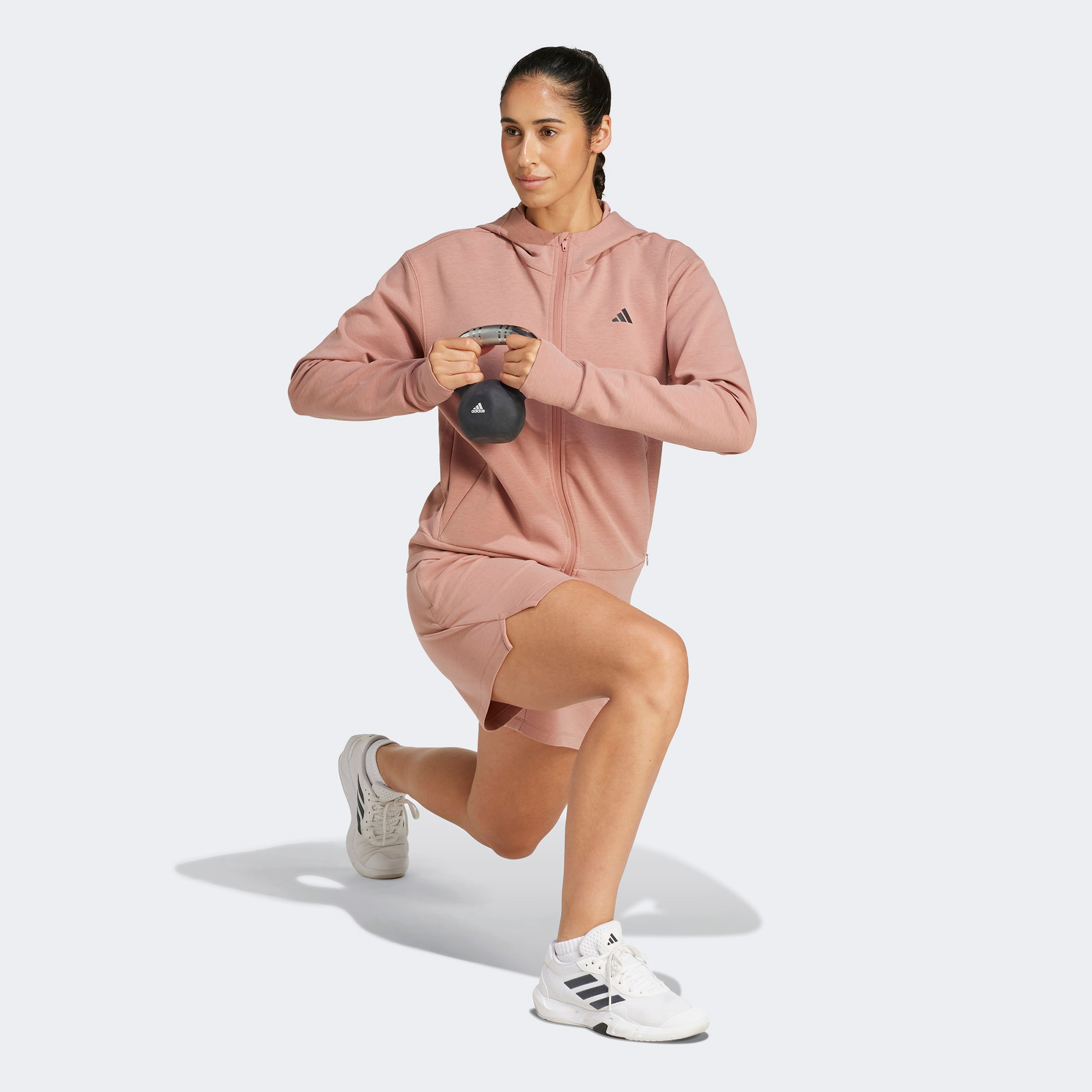 adidas Designed for Training Full-Zip Kadın Pembe Sweatshirt