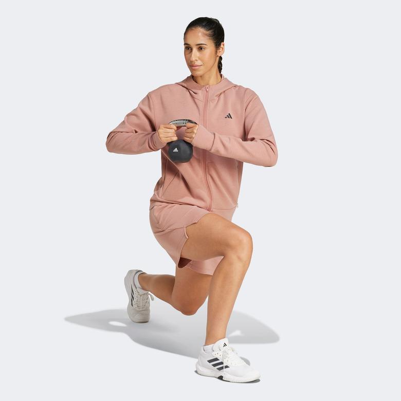 adidas Designed for Training Full-Zip Kadın Pembe Sweatshirt