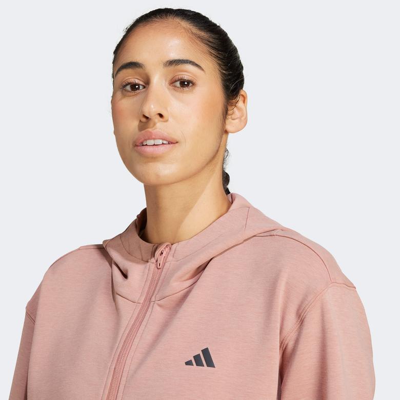 adidas Designed for Training Full-Zip Kadın Pembe Sweatshirt