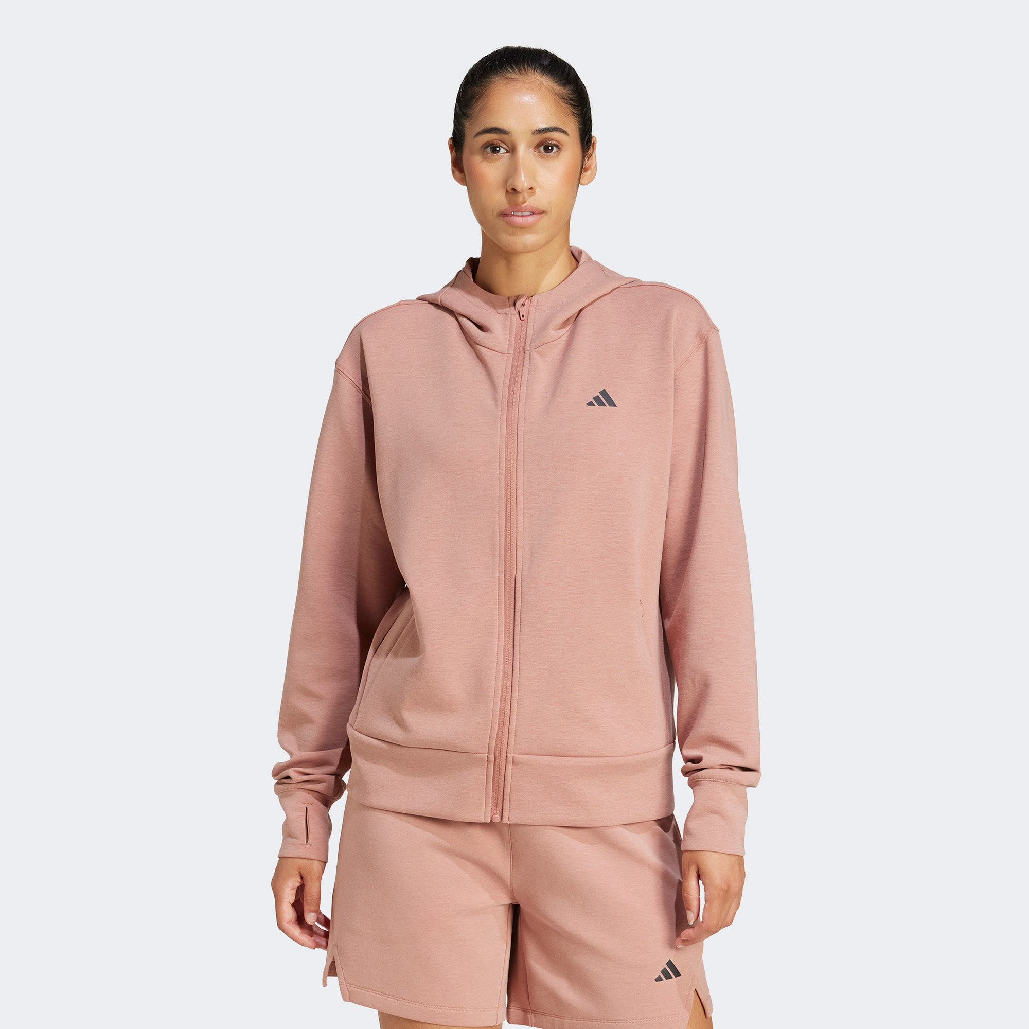 adidas Designed for Training Full-Zip Kadın Pembe Sweatshirt