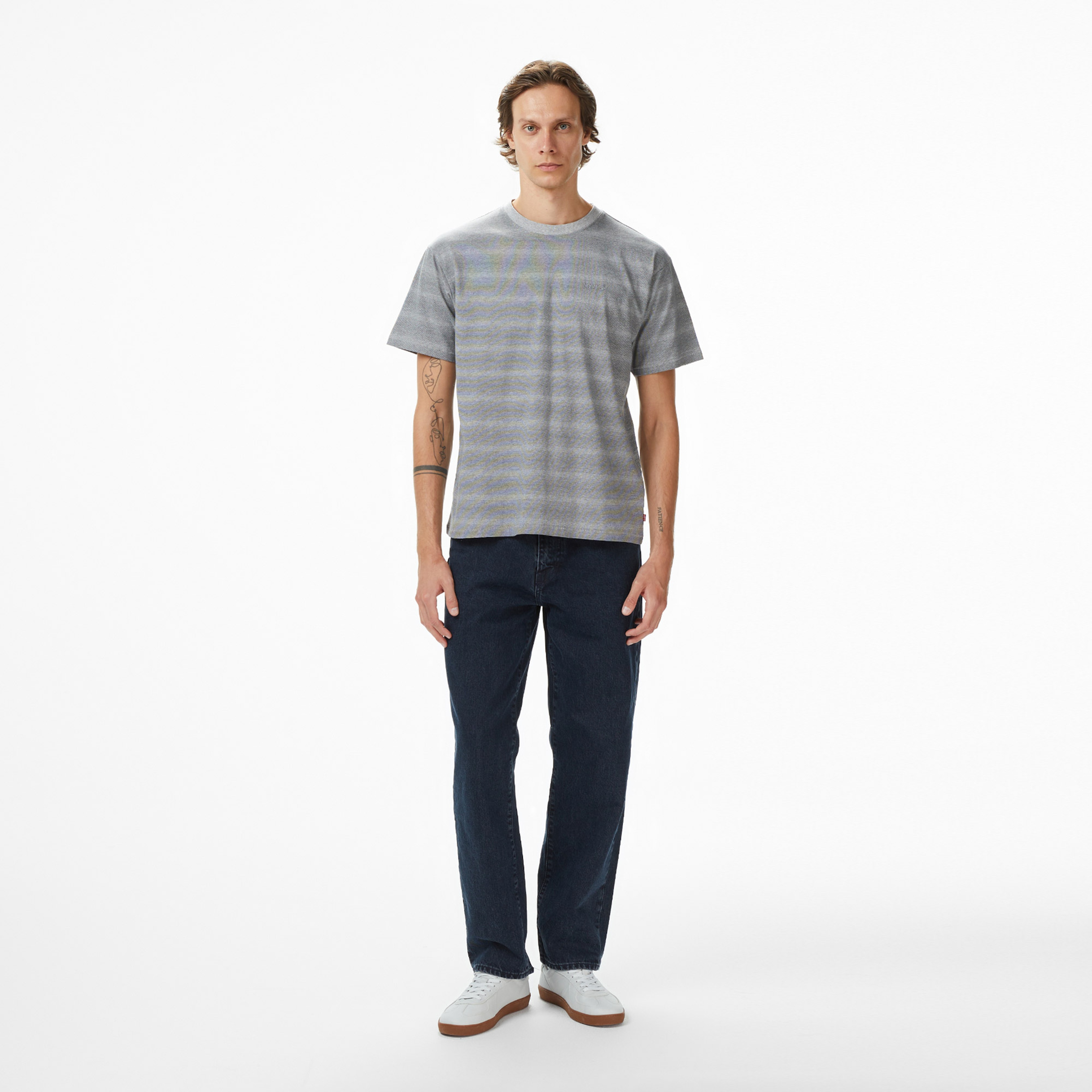 Levi's Vintage Mammoth Stripe Erkek Gri T-Shirt