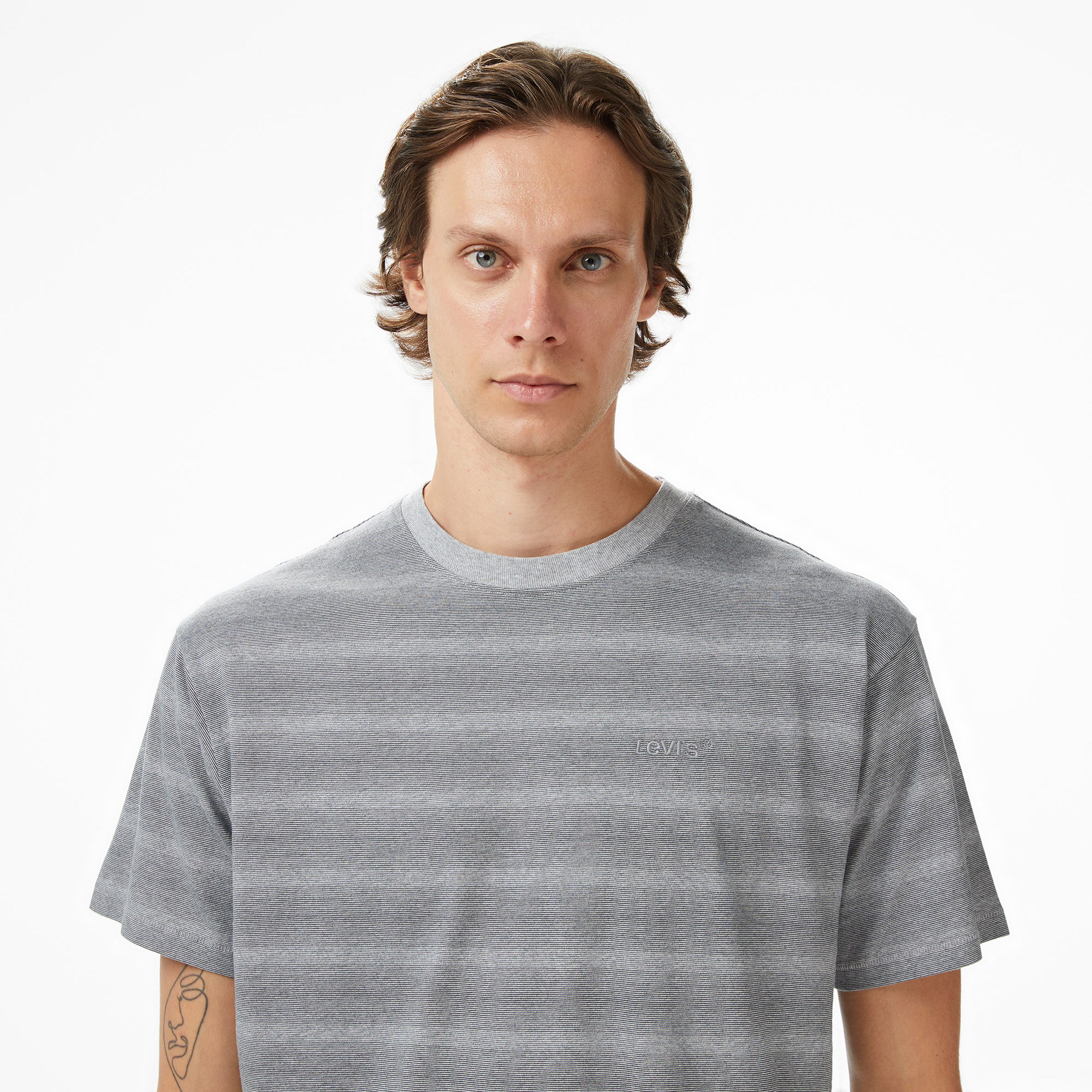 Levi's Vintage Mammoth Stripe Erkek Gri T-Shirt