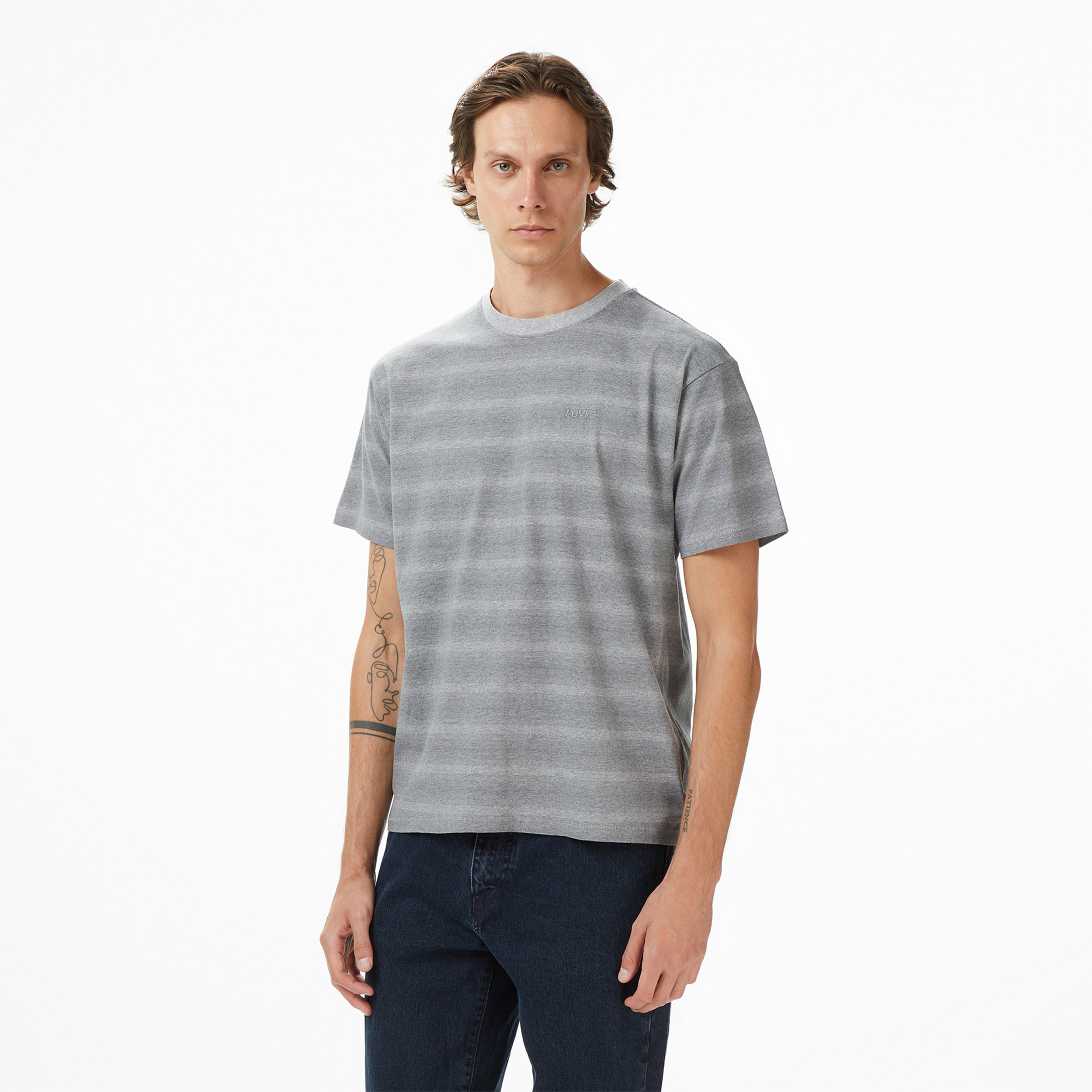 Levi's Vintage Mammoth Stripe Erkek Gri T-Shirt