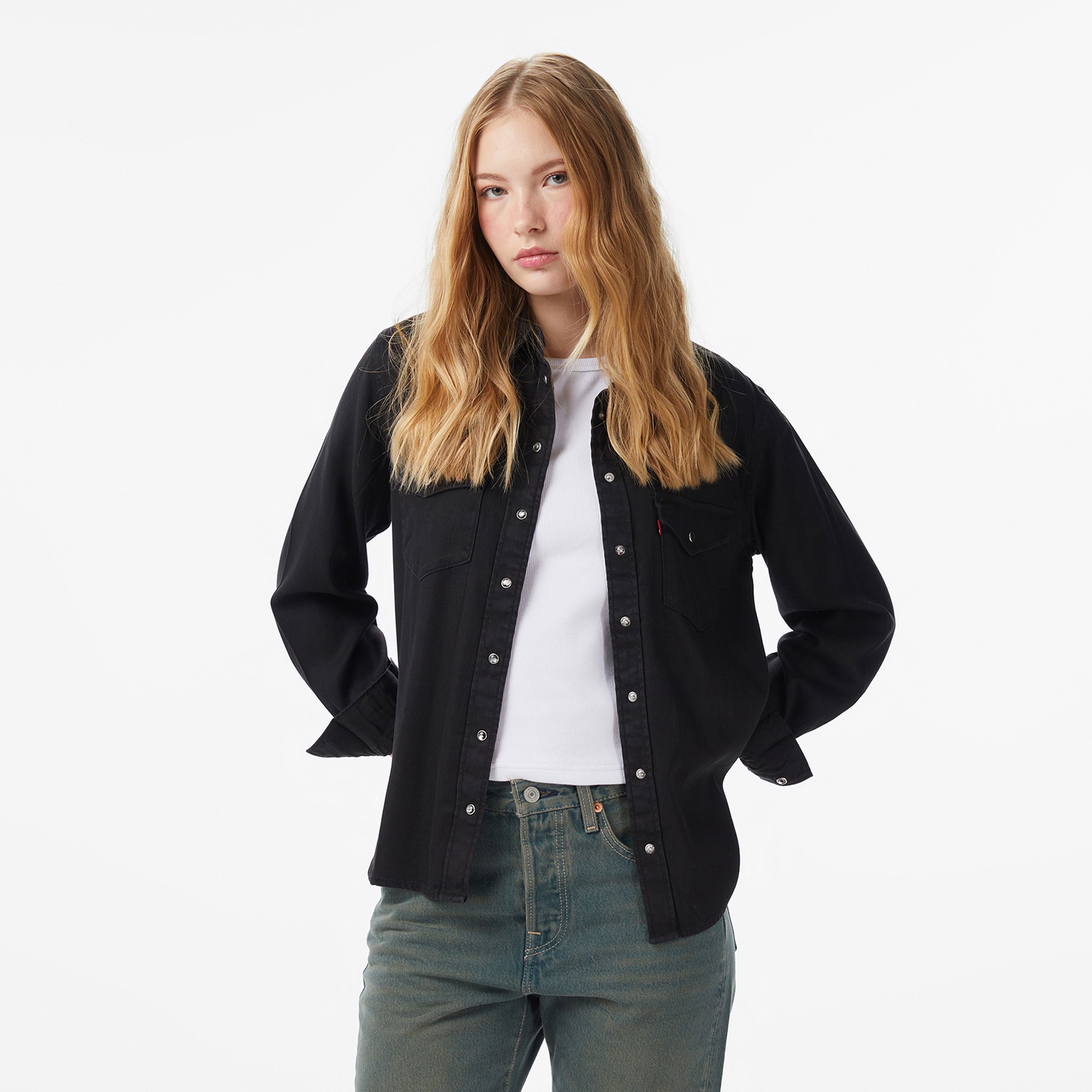 Levi's Iconic Western Dark Ages Kadın Siyah Gömlek
