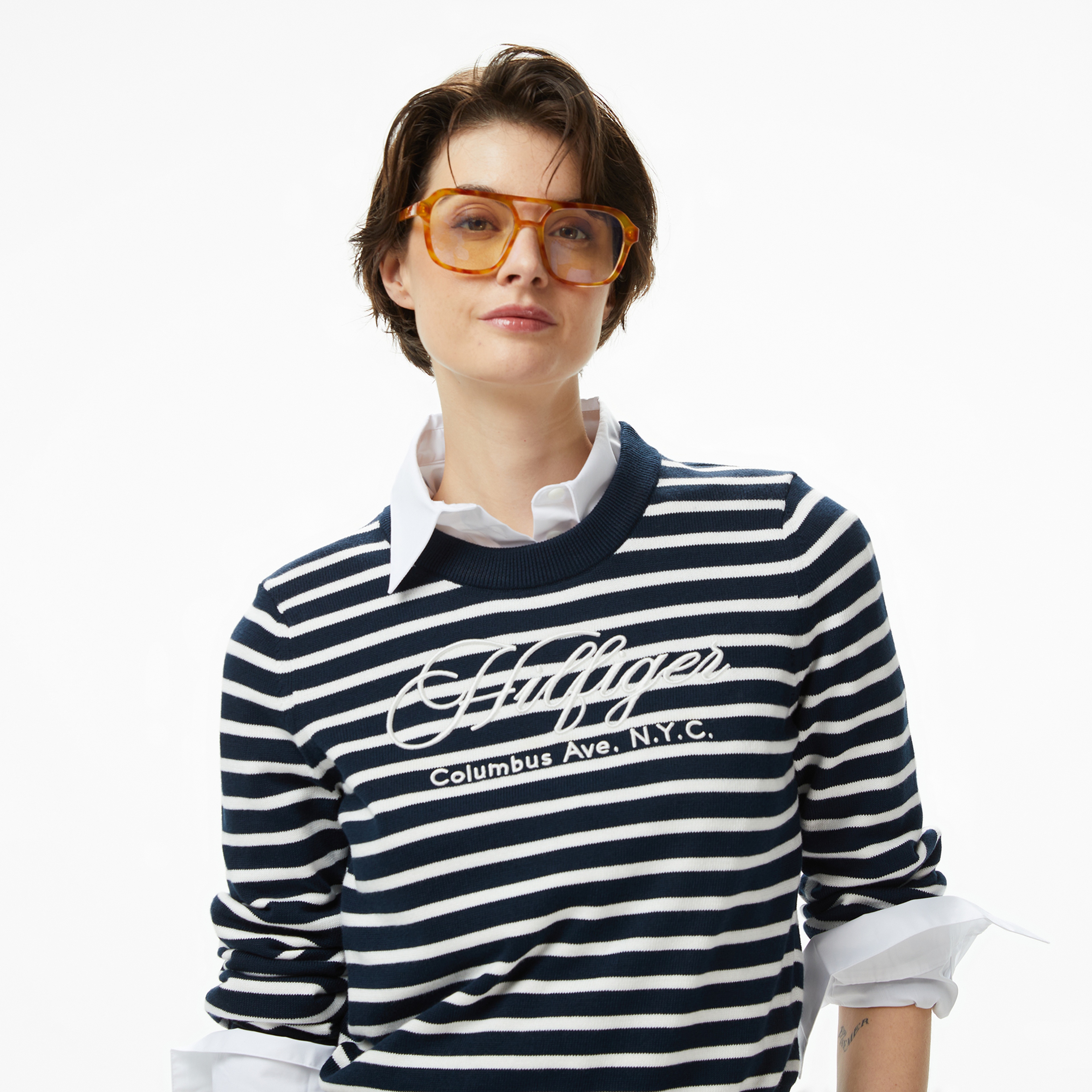 Tommy Hilfiger Graphic Kadın Mavi Kazak