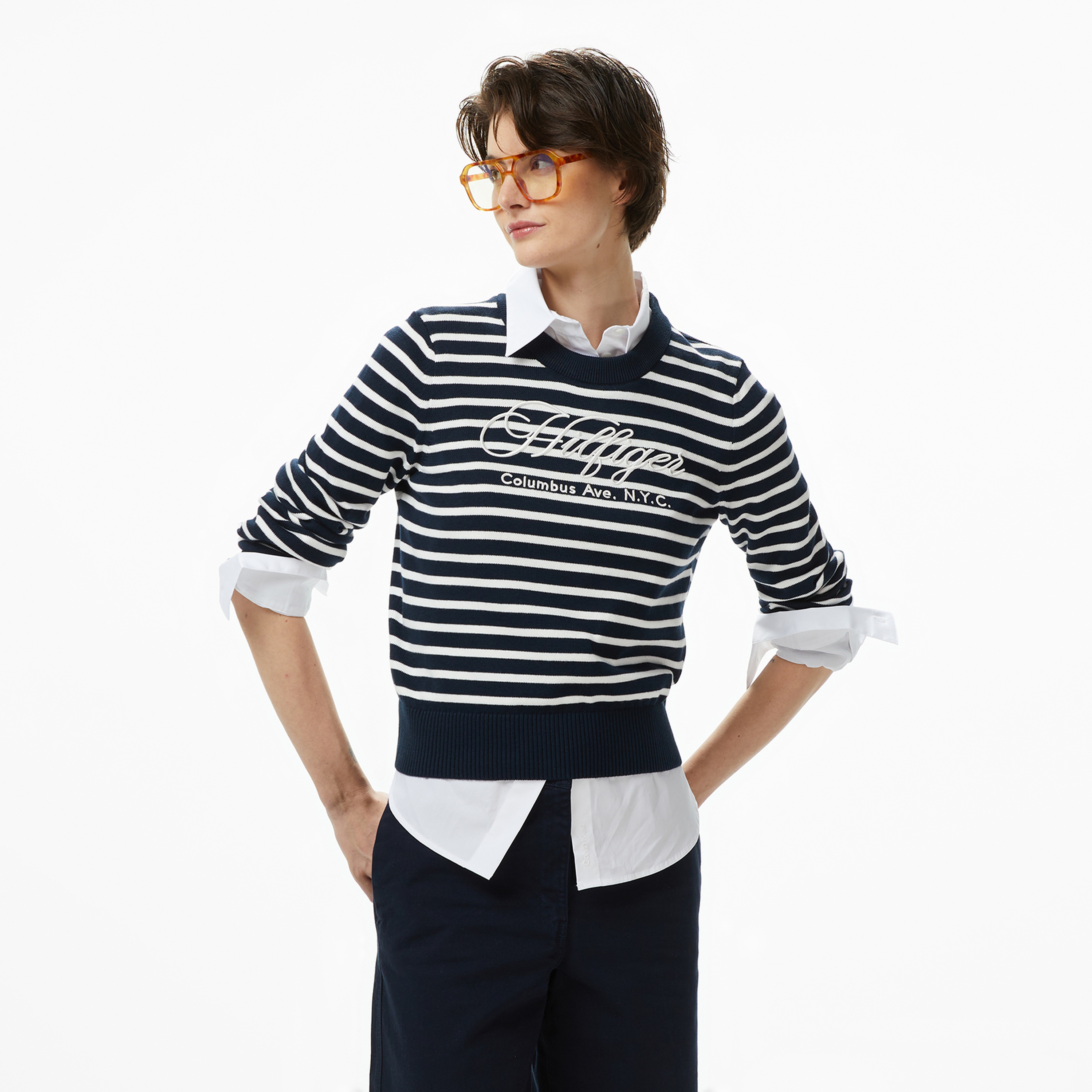 Tommy Hilfiger Graphic Kadın Mavi Kazak