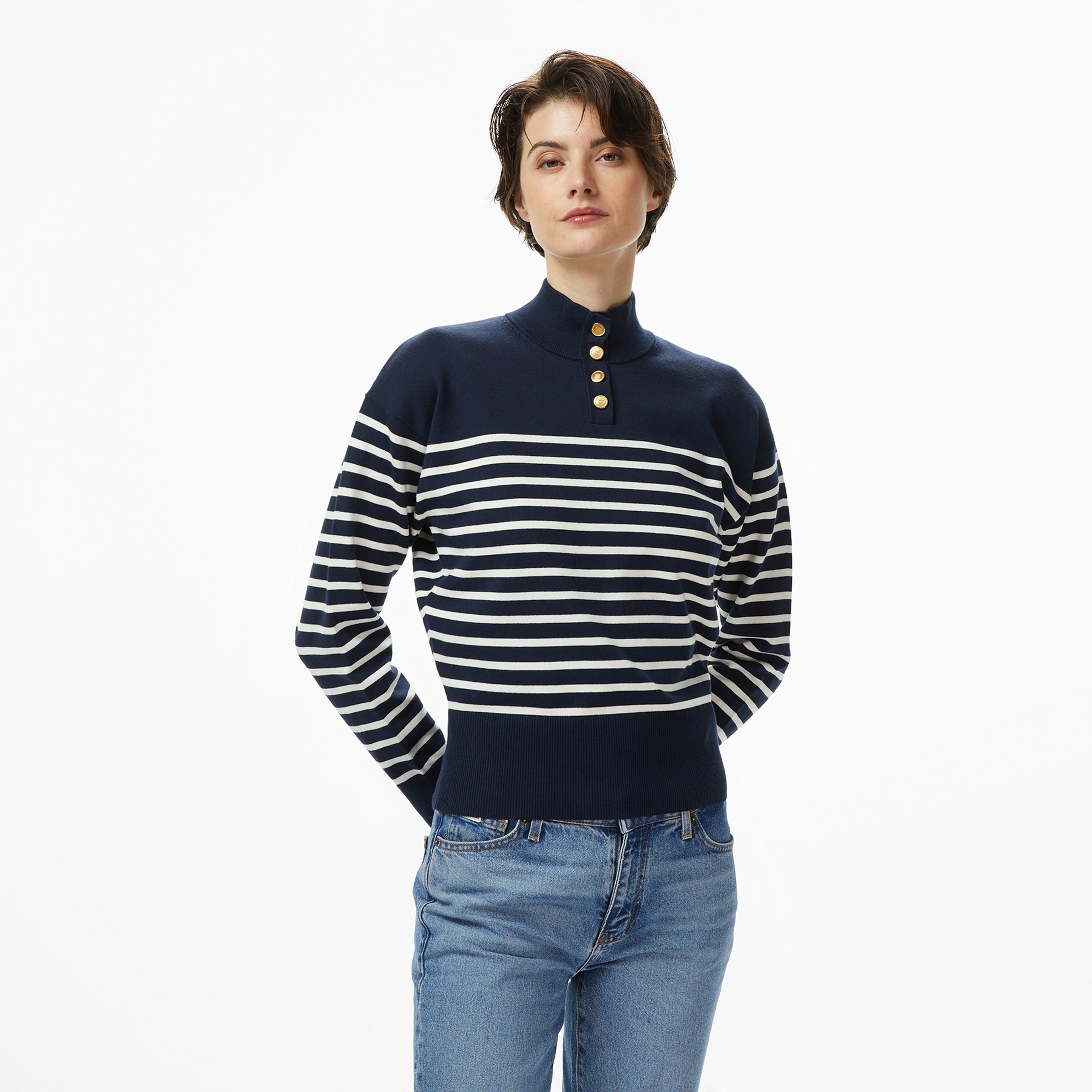 Tommy Hilfiger Jersey Gold Kadın Beyaz Hırka