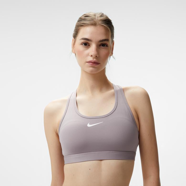 Nike Swoosh Medium Support Kadın Kahverengi Bra
