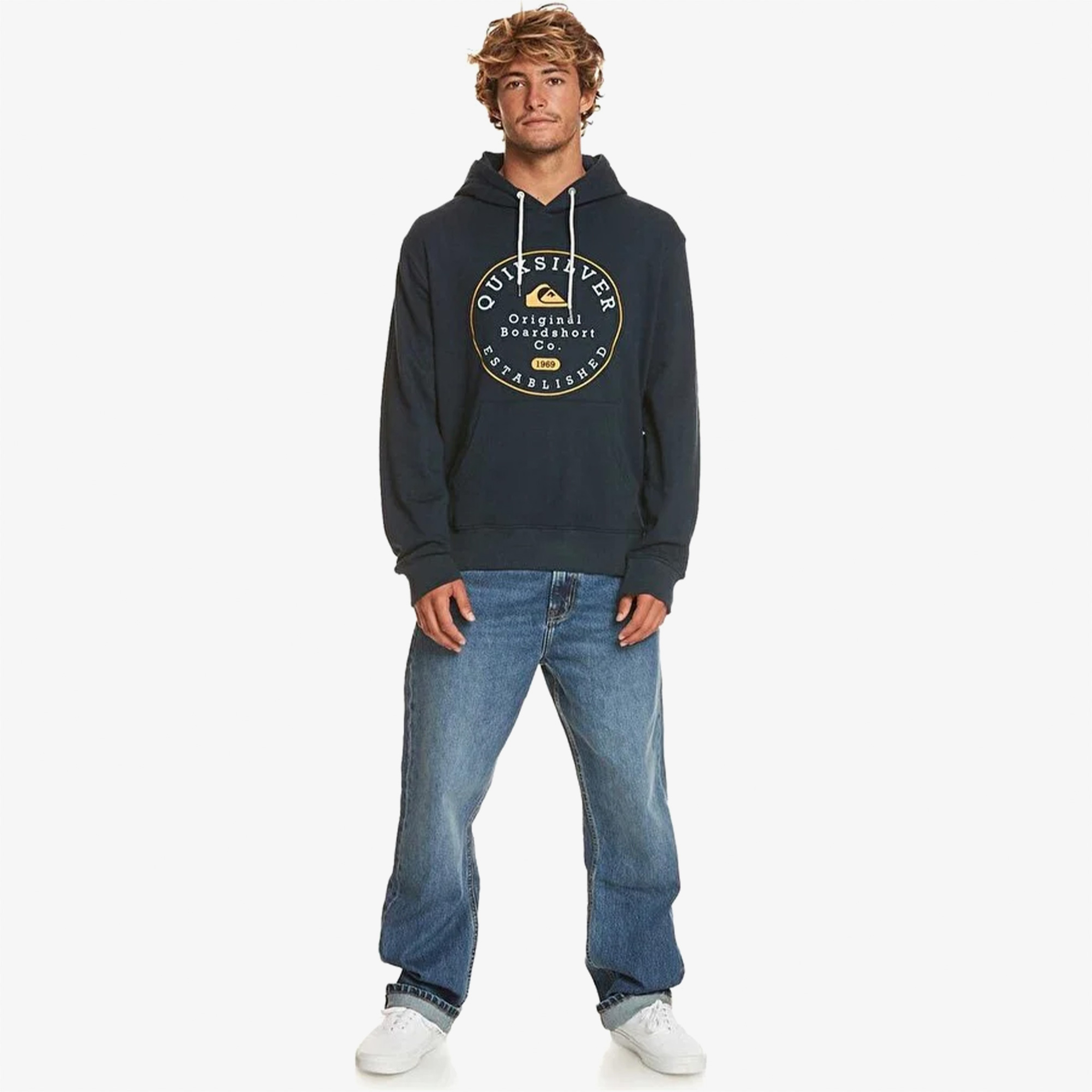 Quiksilver Circle Trim Hood Erkek Lacivert Sweatshirt