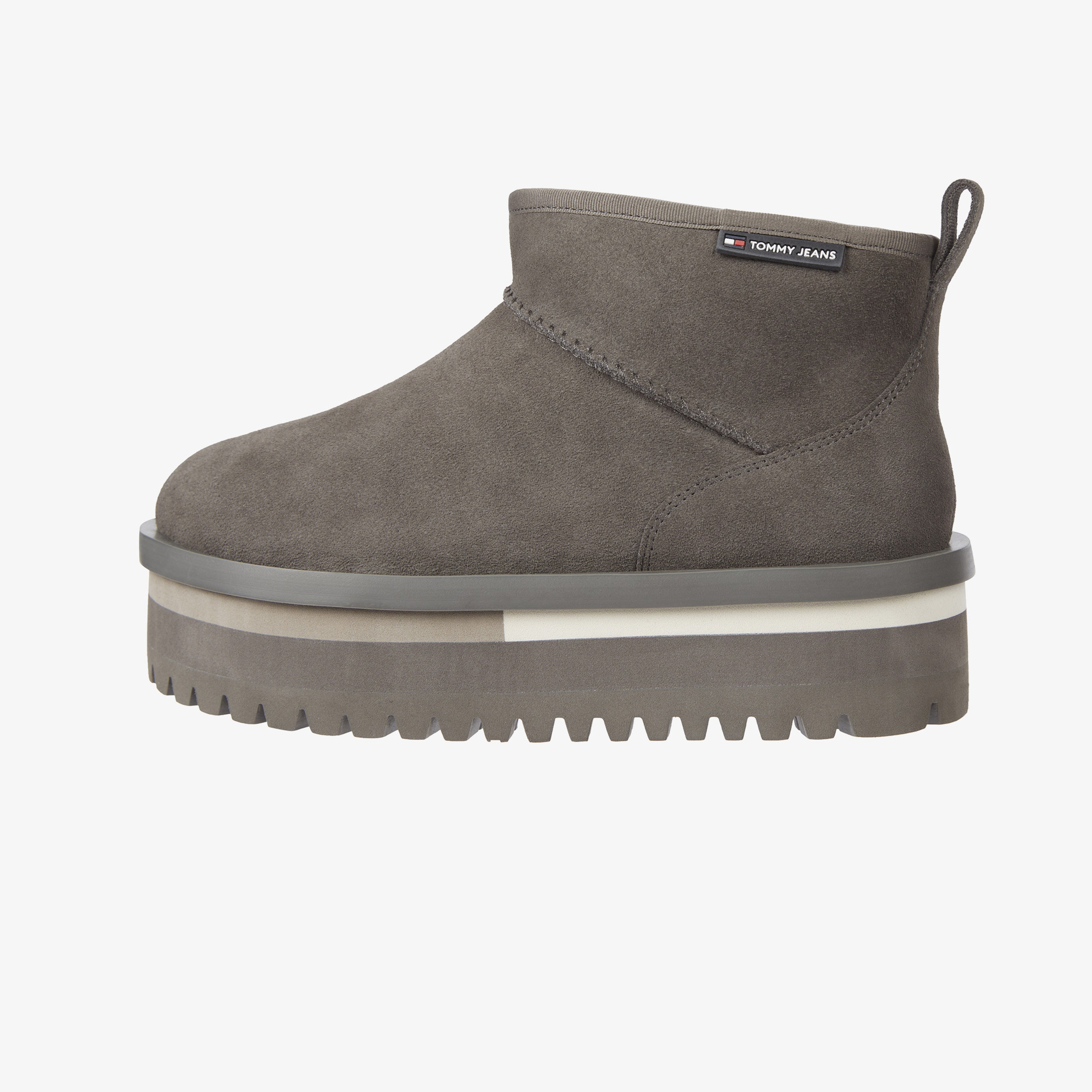 Tommy Hilfiger Jeans Suede Flatform Boot Wl Kadın Gri Yağmur Botu
