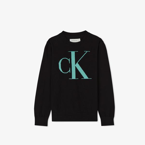 Calvin Klein Jeans Monogram Reg. Çocuk Siyah Kazak