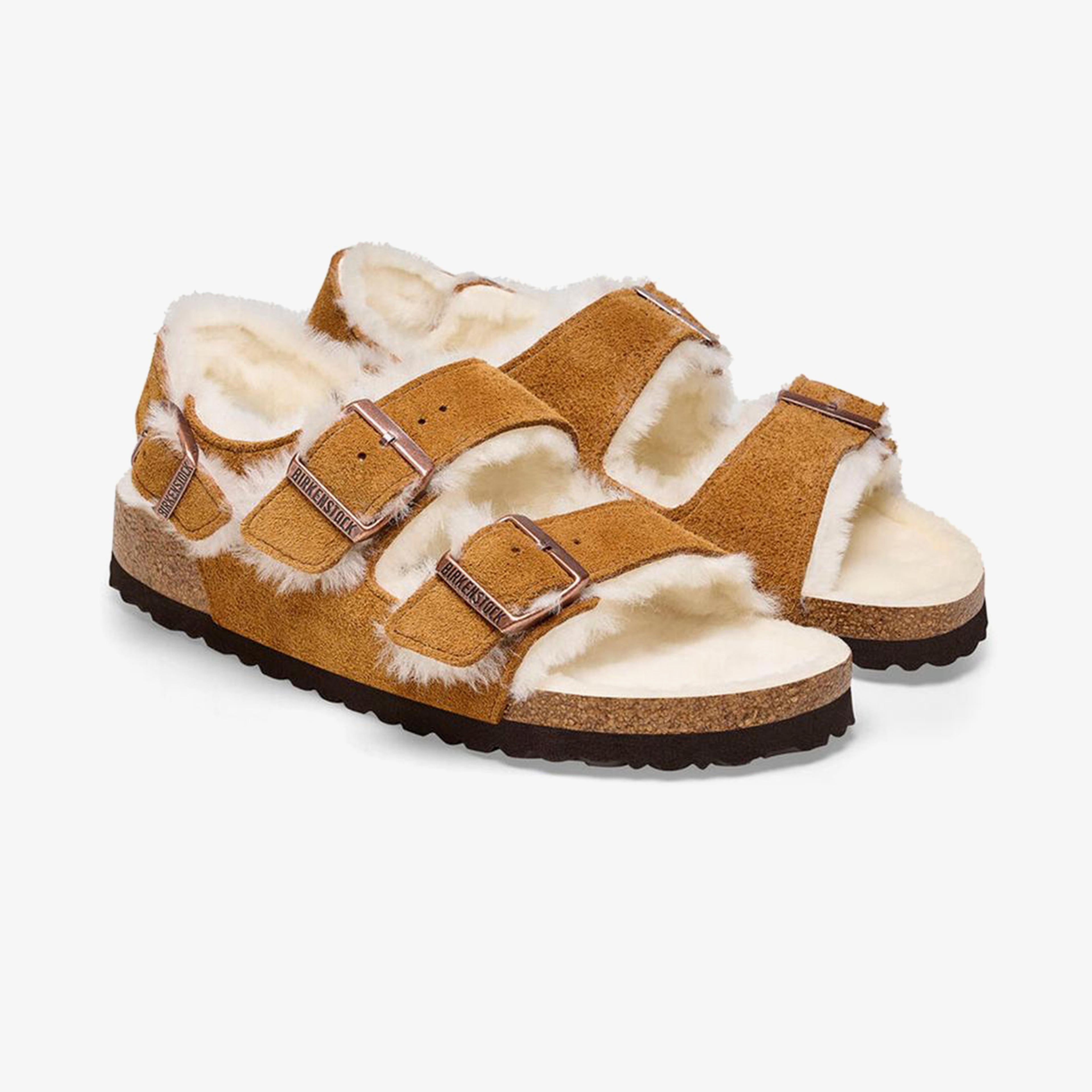 Birkenstock Milano Shearling Vl Kadın Kahverengi Terlik