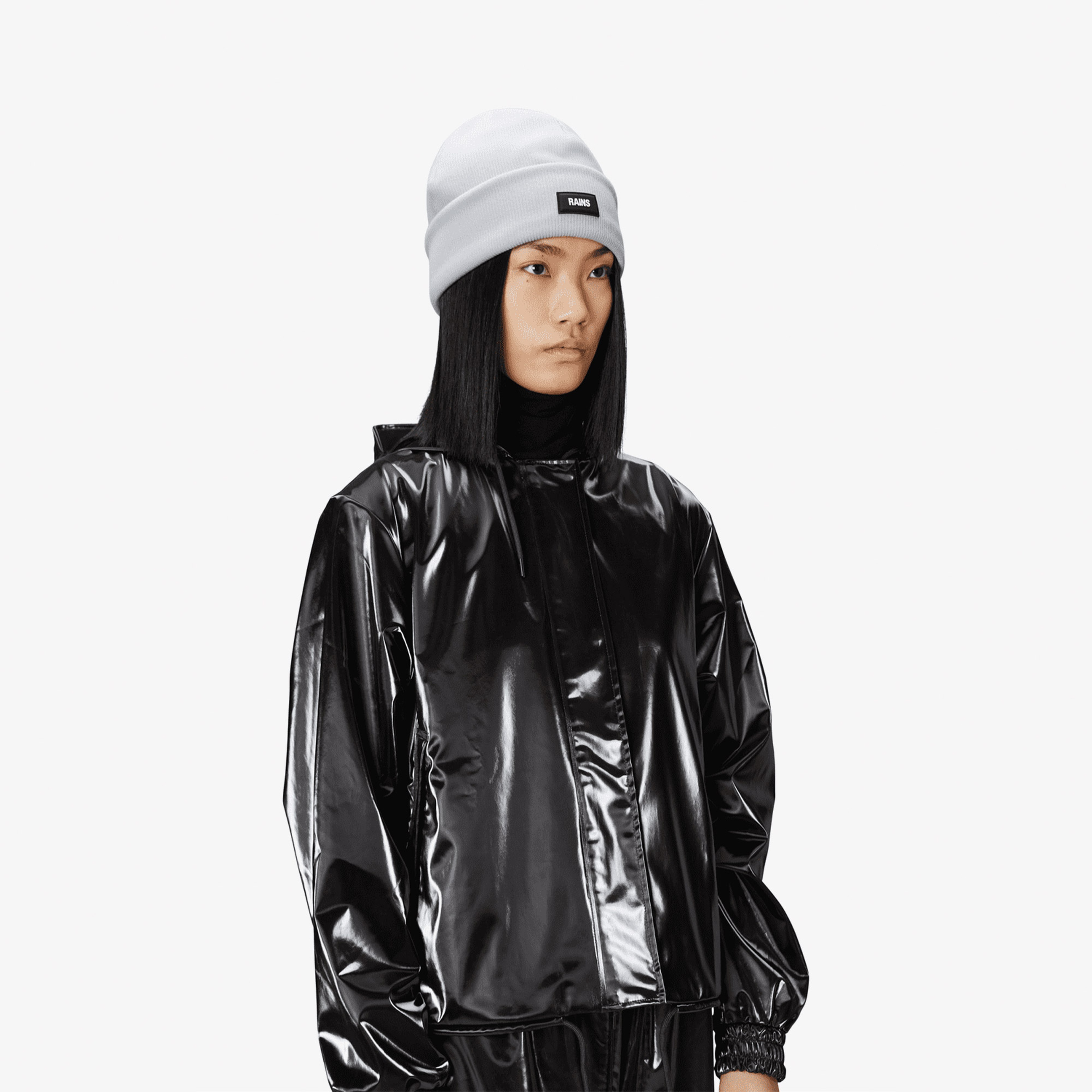 Rains Ribbed Fleece Beanie T1 Unisex Gri Bere