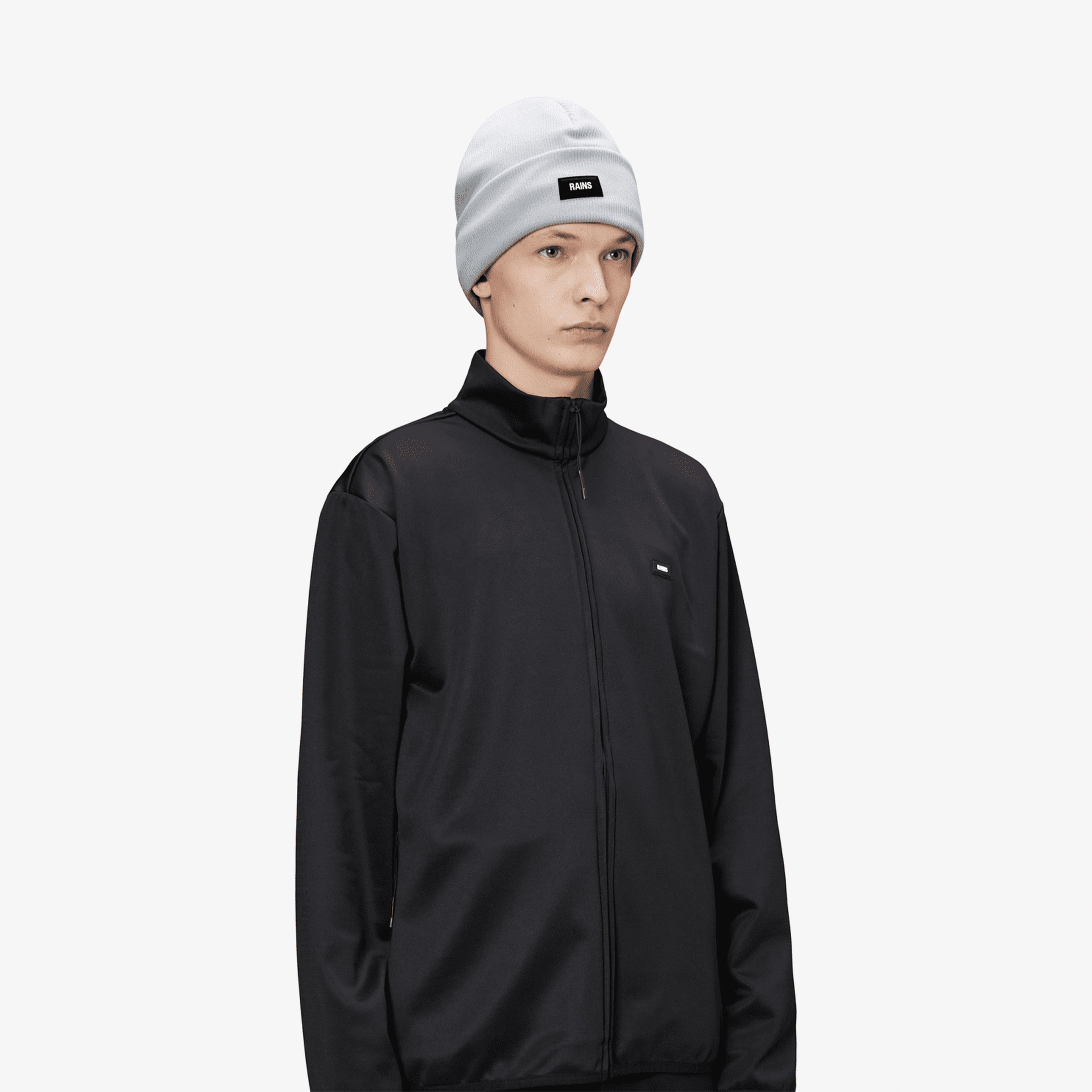 Rains Ribbed Fleece Beanie T1 Unisex Gri Bere