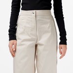 Calvin Klein Cotton Twill Logo Stripe  Kadın Beyaz Pantolon
