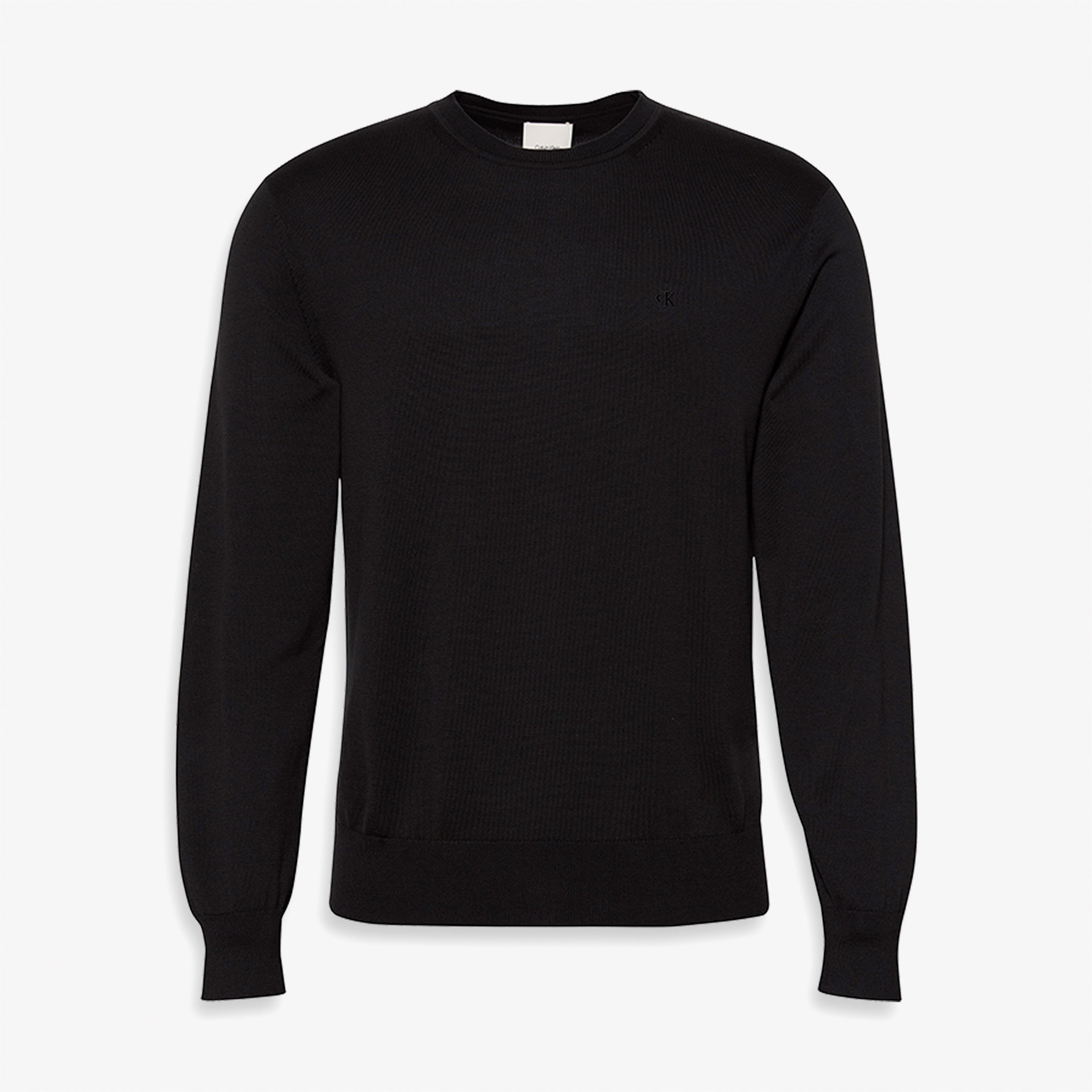 Calvin Klein Supima Cotton Crew Erkek Siyah Triko