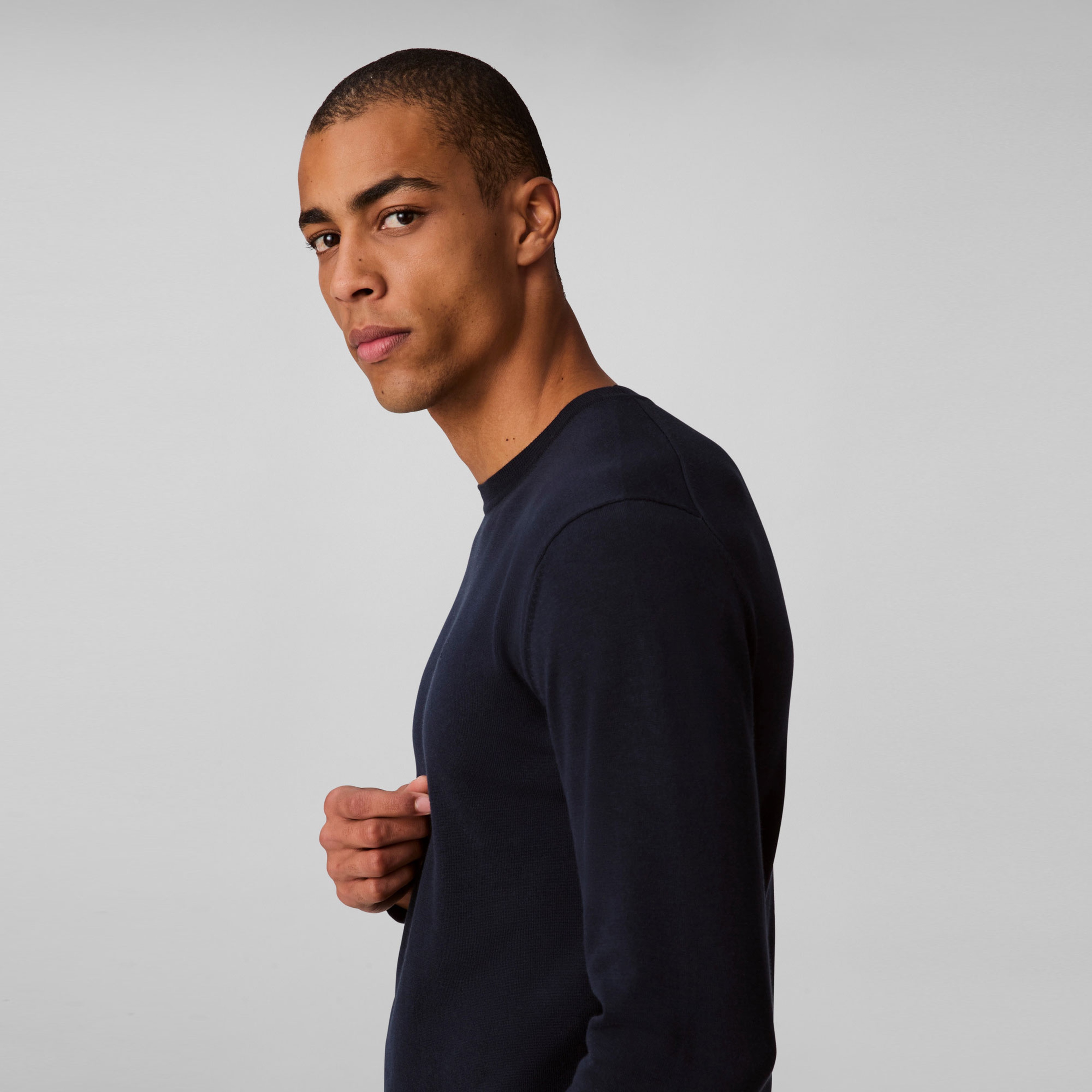 Calvin Klein Supima Cotton Crew Erkek Mavi Triko