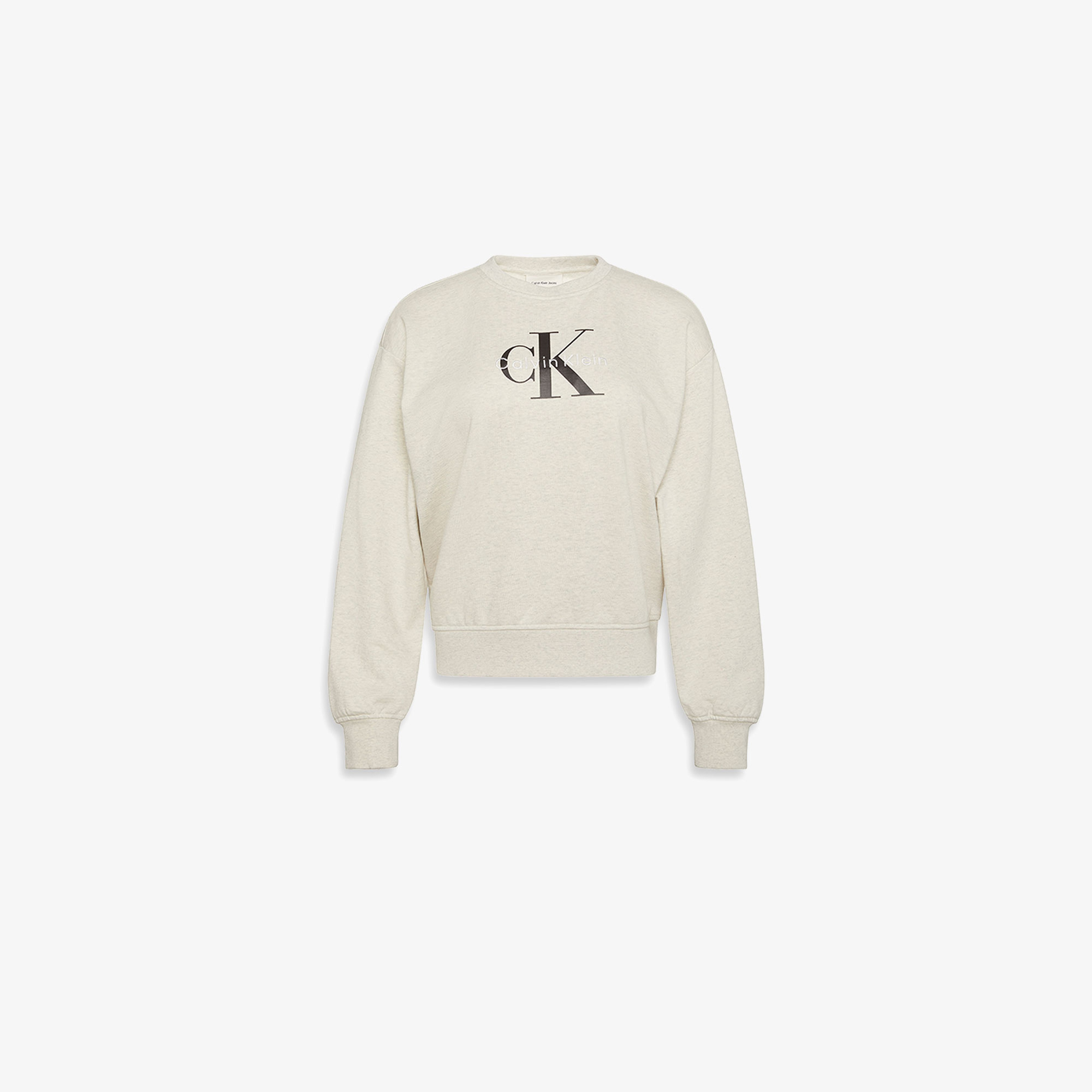 Calvin Klein Monologo French Terry Kadın Gri Sweatshirt