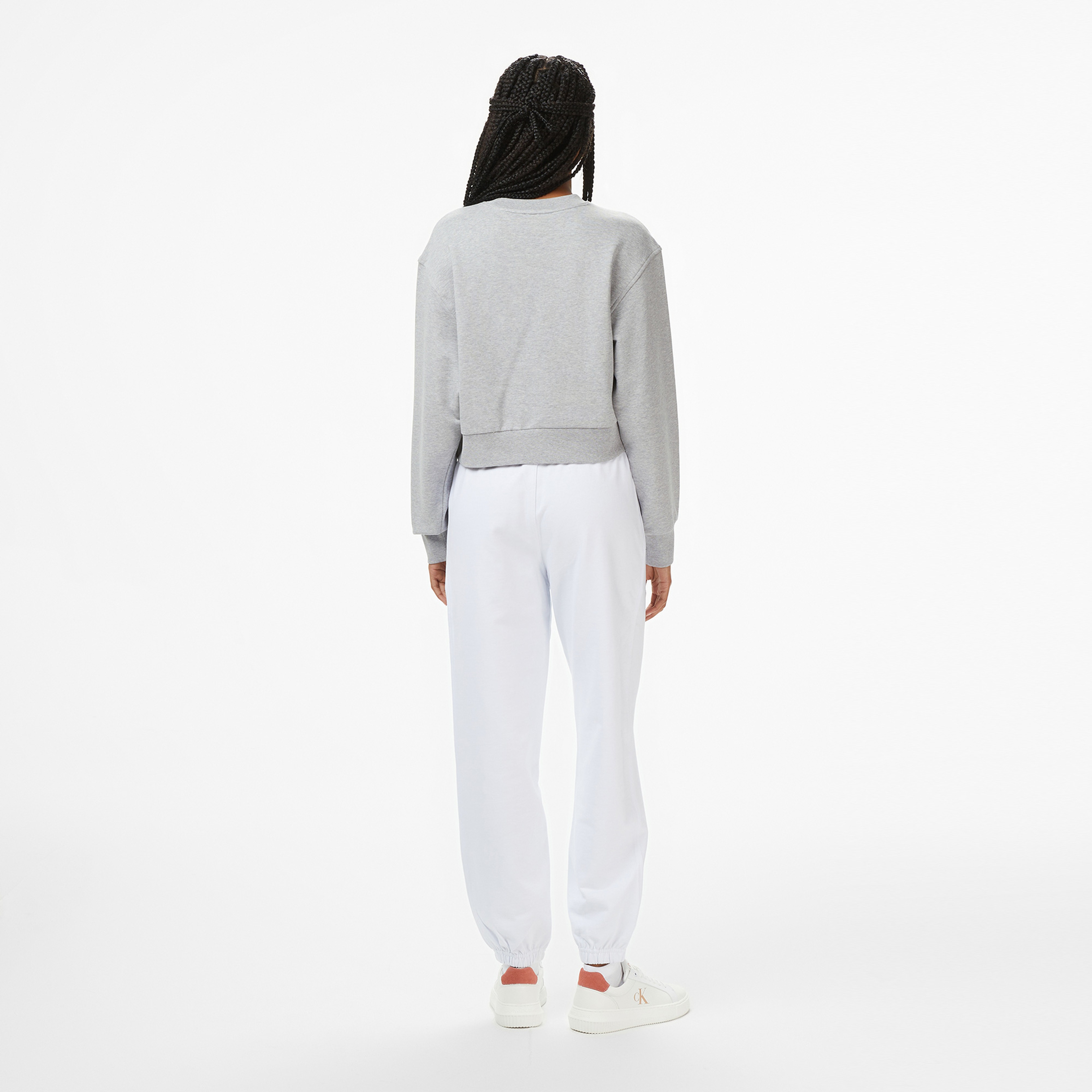 Calvin Klein Monologo French Terry Jogger Kadın Beyaz Eşofman Altı