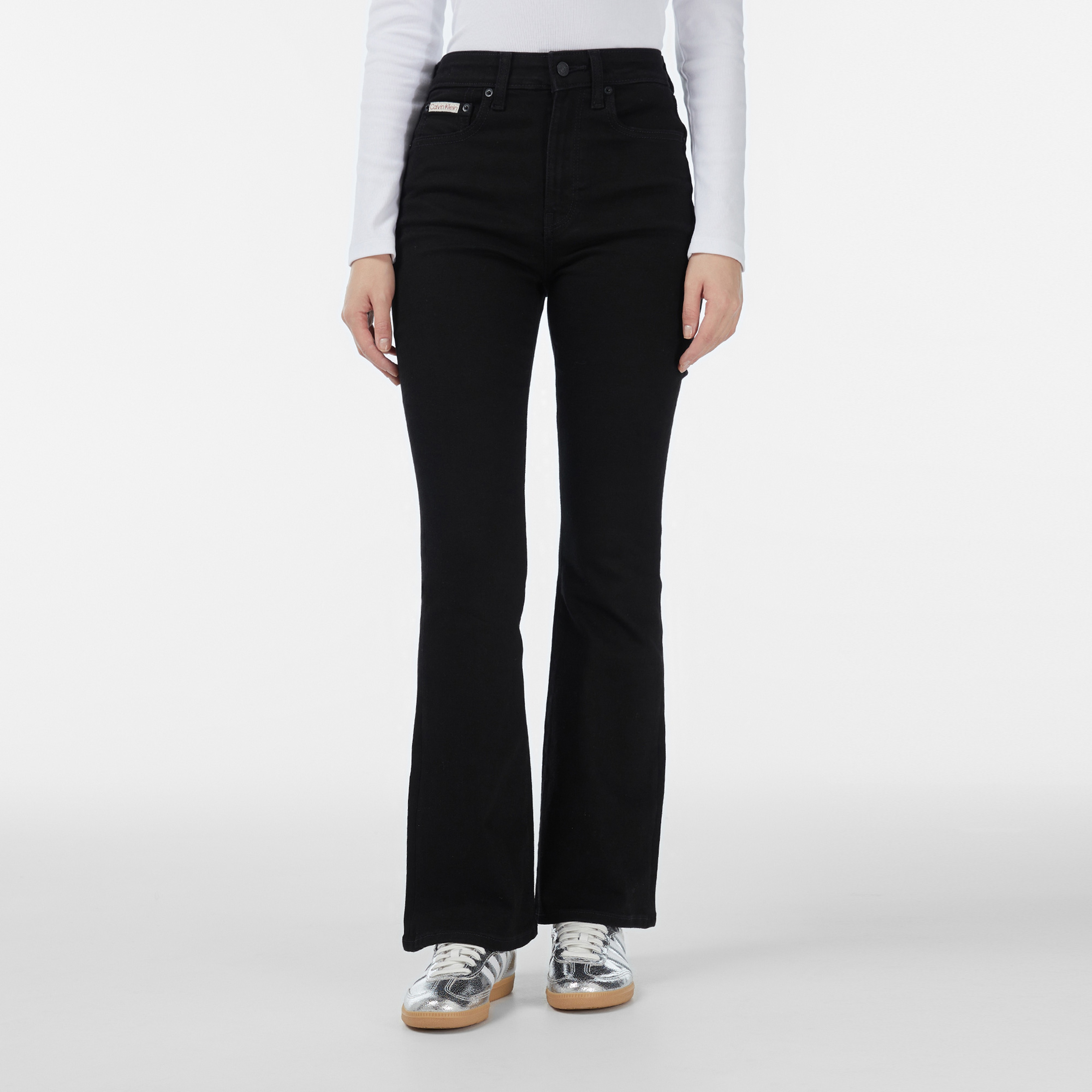 Calvin Klein High Rise Flare Classic Black Kadın Siyah Jean