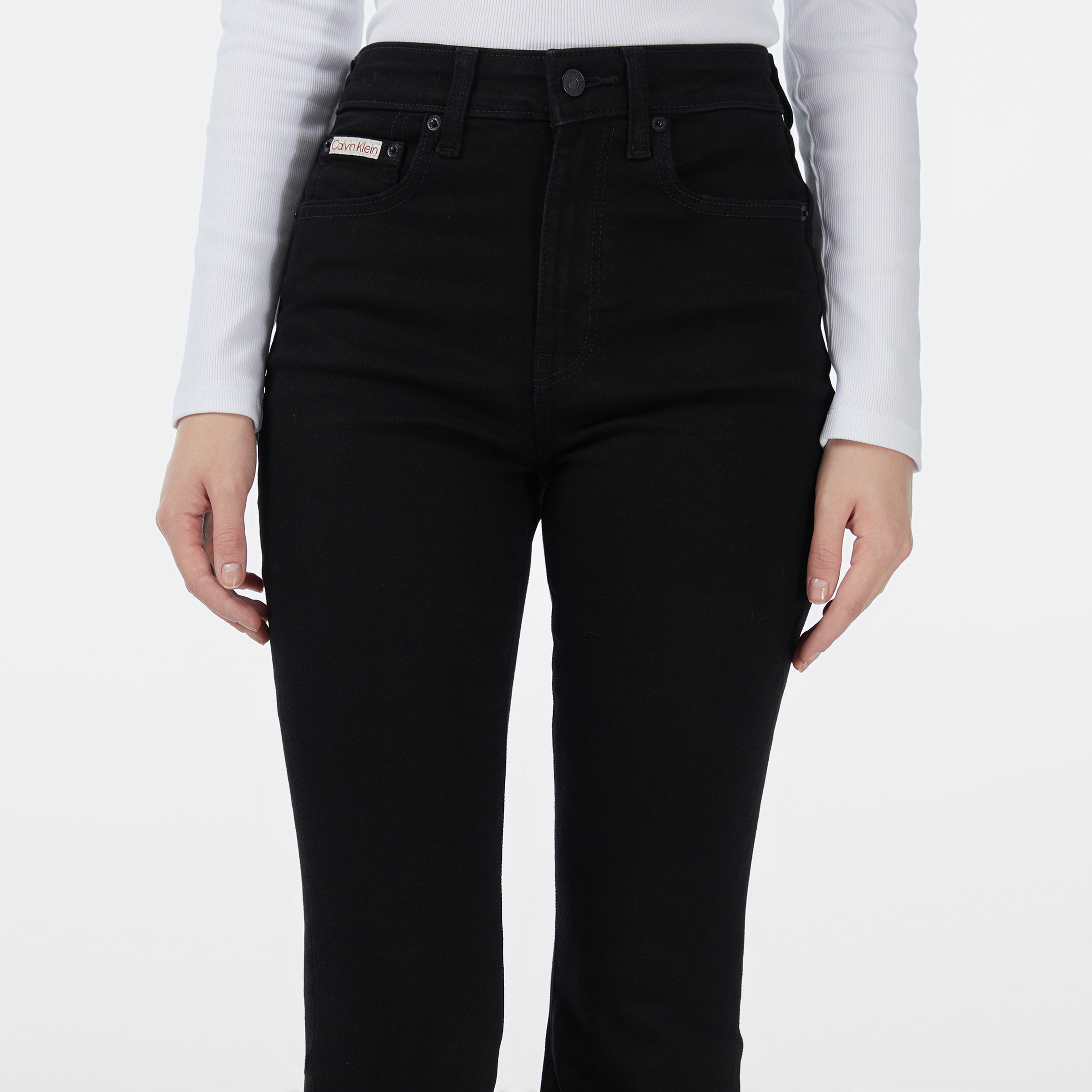 Calvin Klein High Rise Flare Classic Black Kadın Siyah Jean