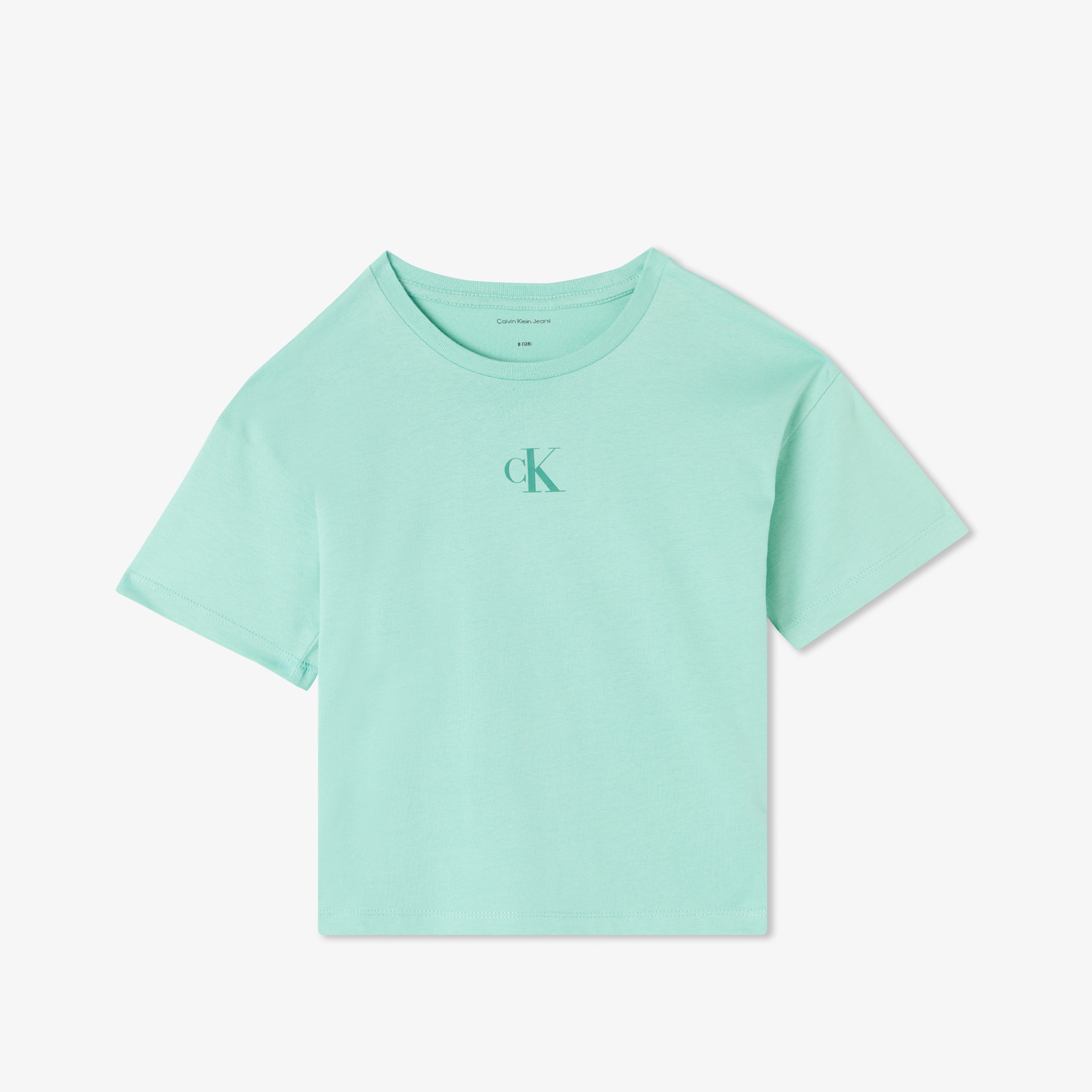 Calvin Klein Logo Boxy Çocuk Yeşil T-Shirt