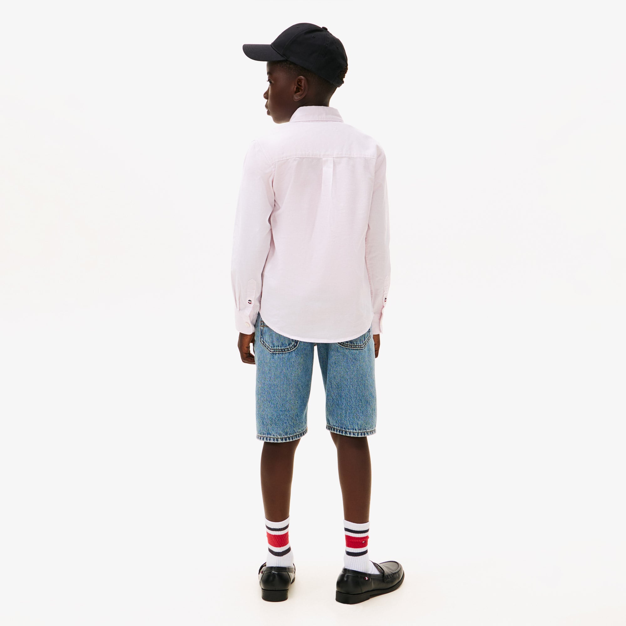 Tommy Hilfiger Flag Oxford Çocuk Pembe Gömlek