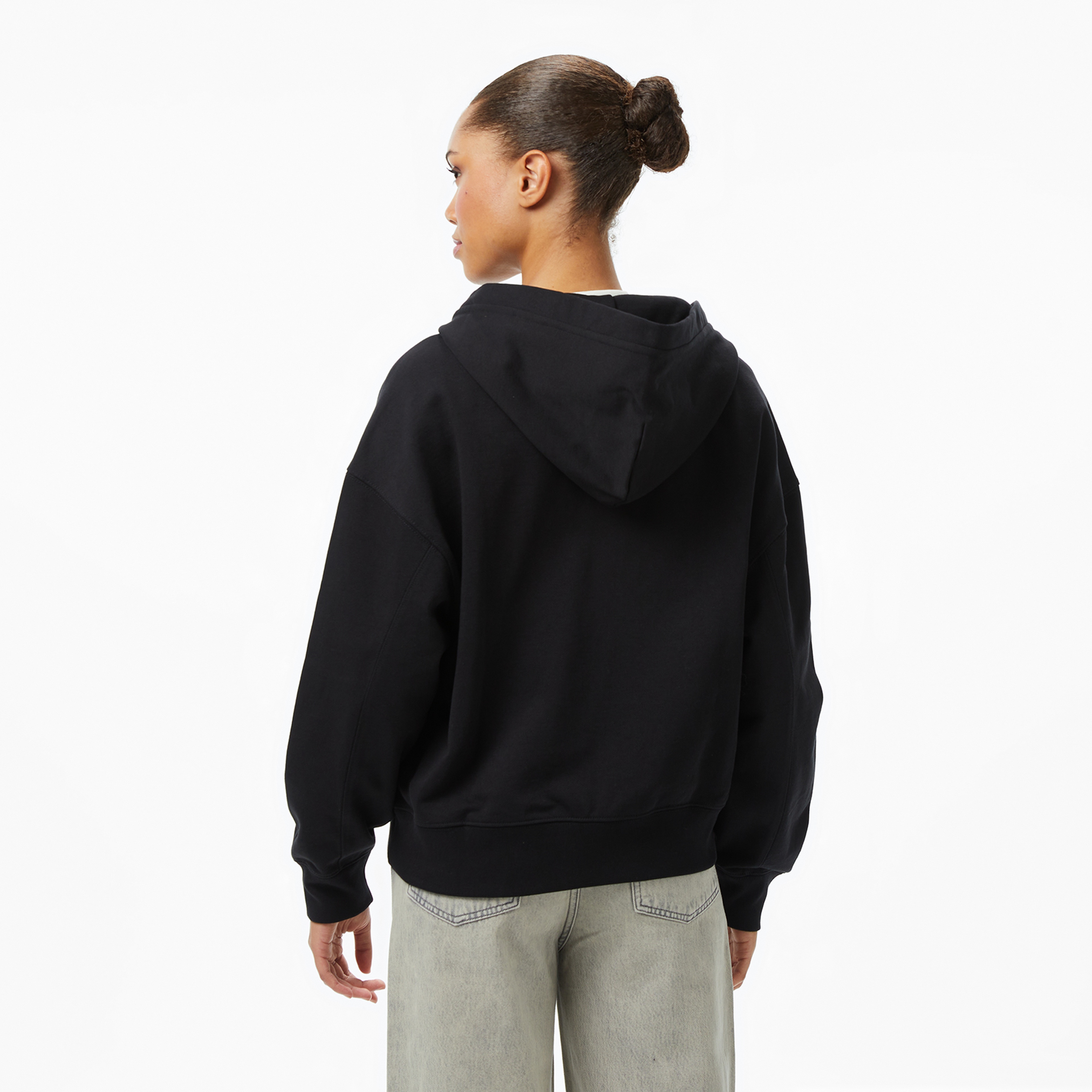 Calvin Klein Logo French Terry Kadın Siyah Sweatshirt