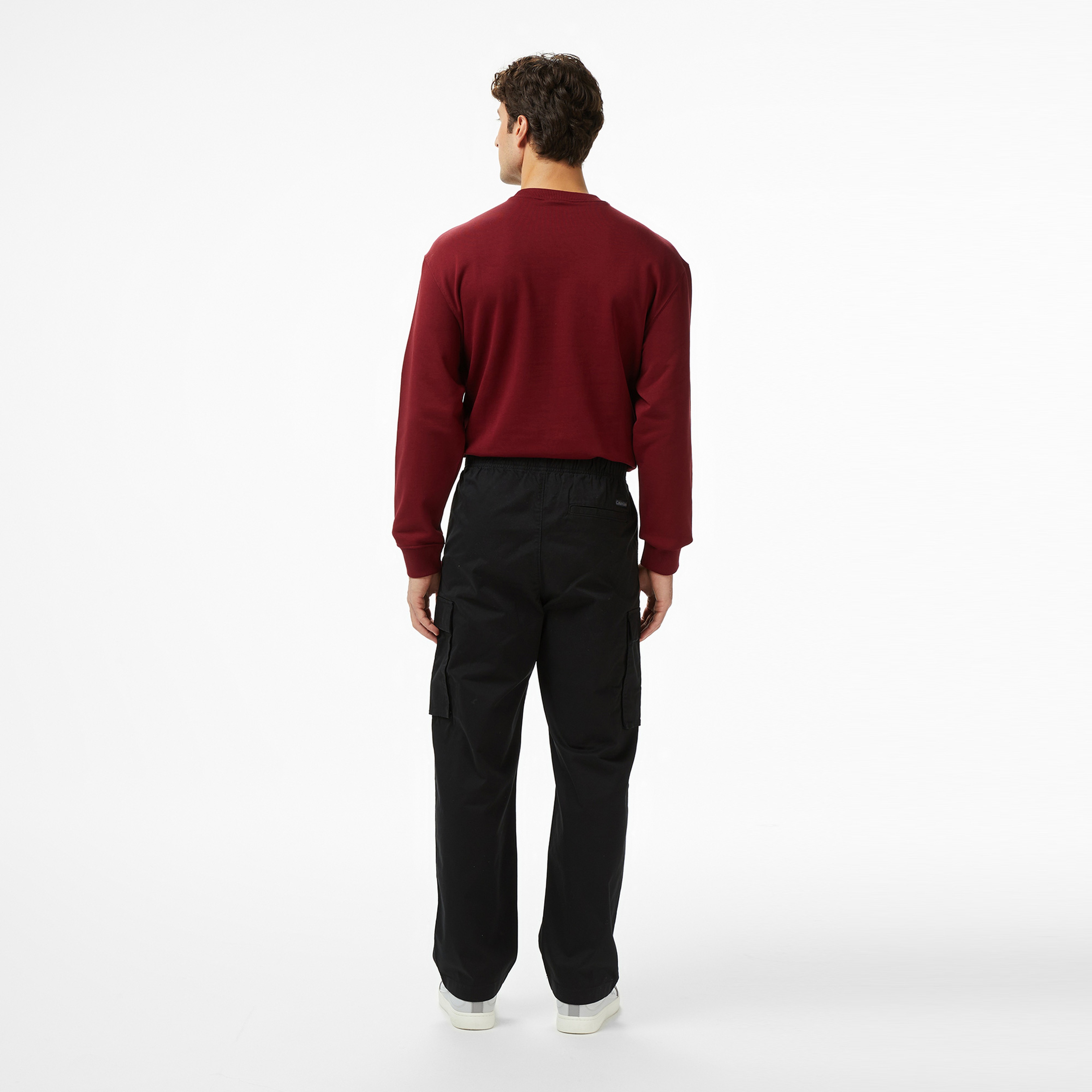 Calvin Klein Cotton Pull On Straight Cargo Erkek Siyah Pantolon